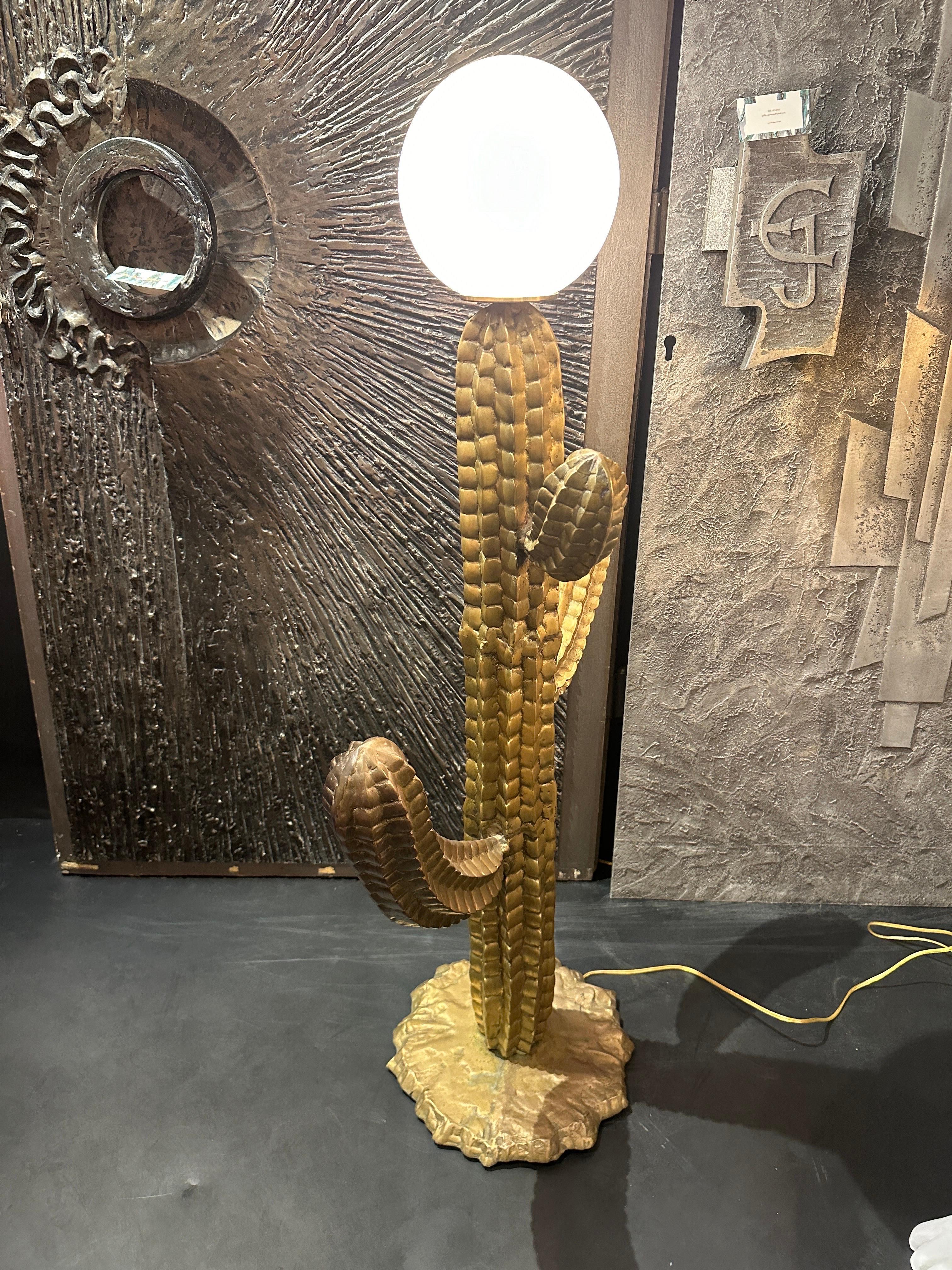 Korean Brass Cactus Floor Lamp For Sale