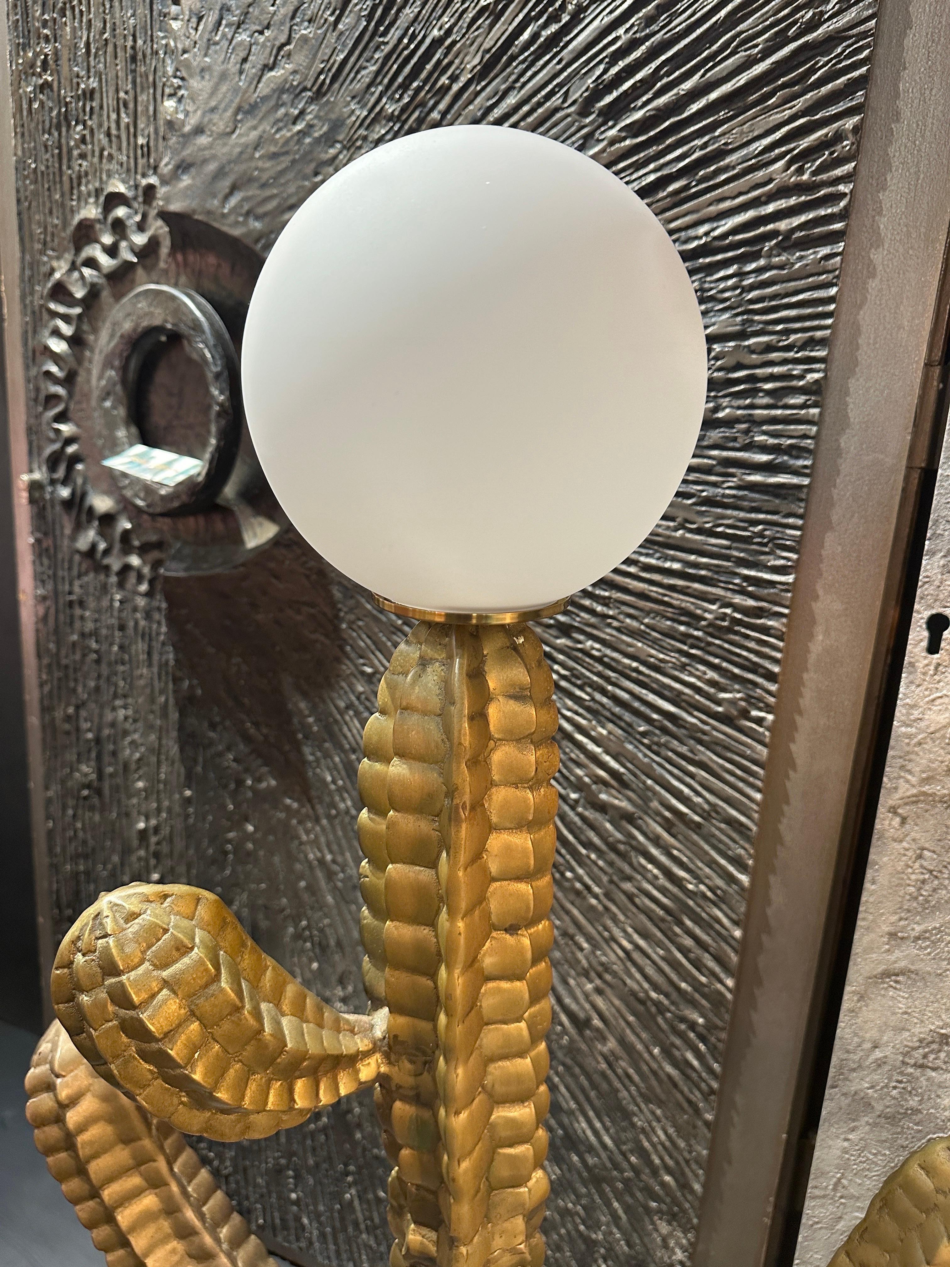 Brass Cactus Floor Lamp In Good Condition For Sale In North Hollywood, CA