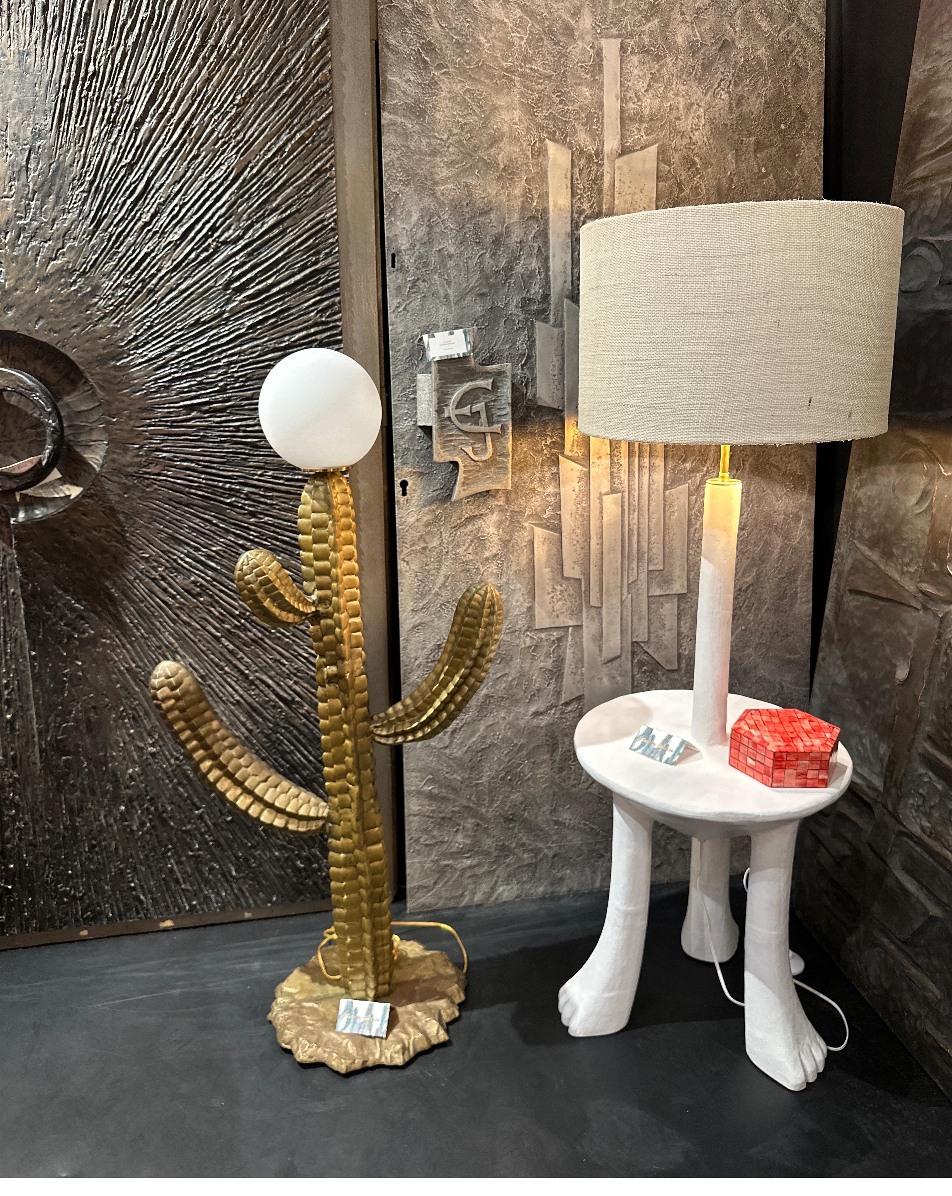 Late 20th Century Brass Cactus Floor Lamp For Sale
