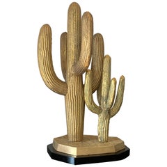 Brass Cactus Sculpture