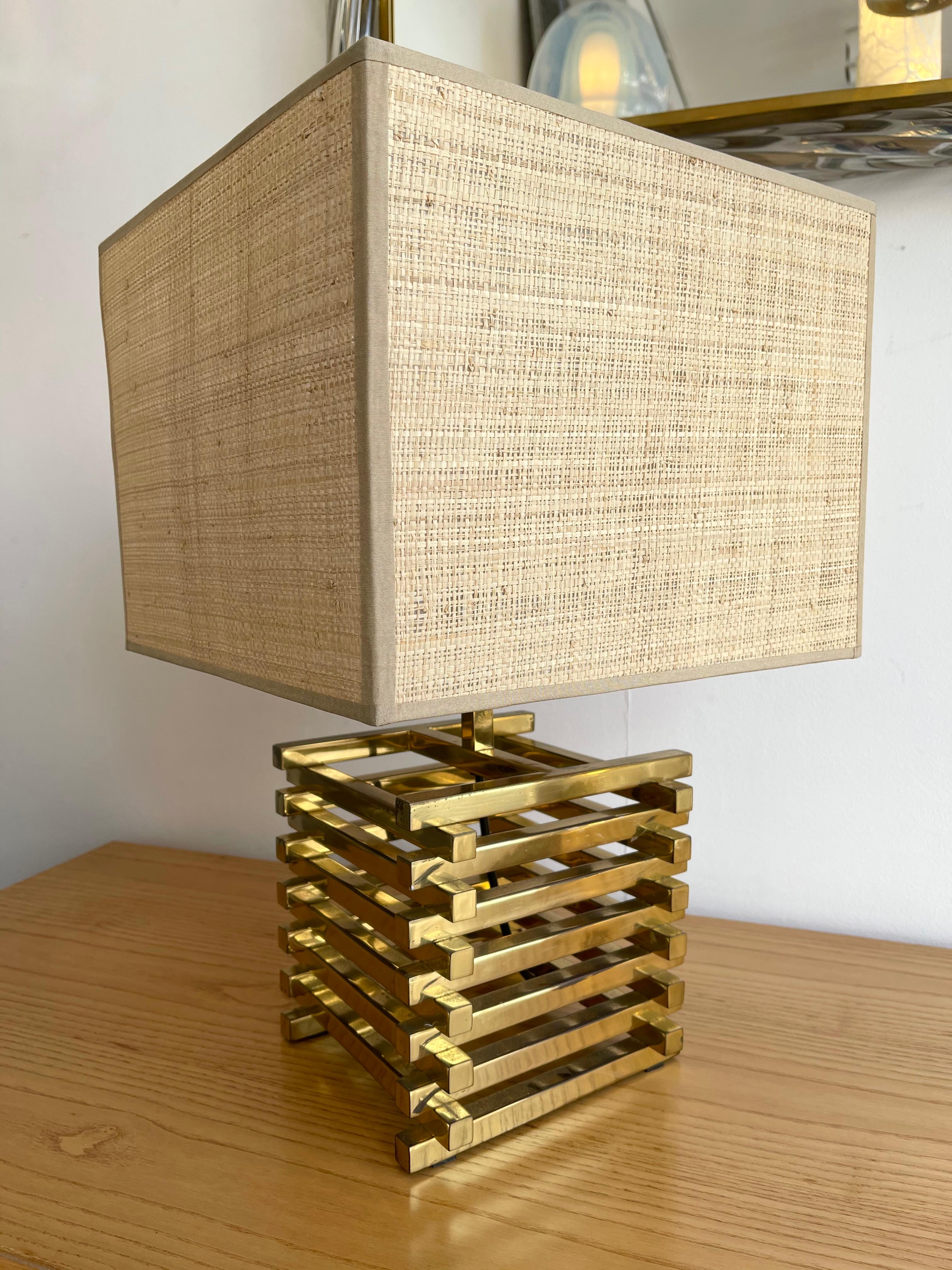 Brass Cage Lamp by Sciolari, Italy, 1970s 2