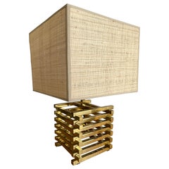 Brass Cage Lamp by Sciolari, Italy, 1970s