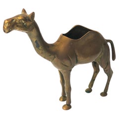 Vintage Brass Camel Planter