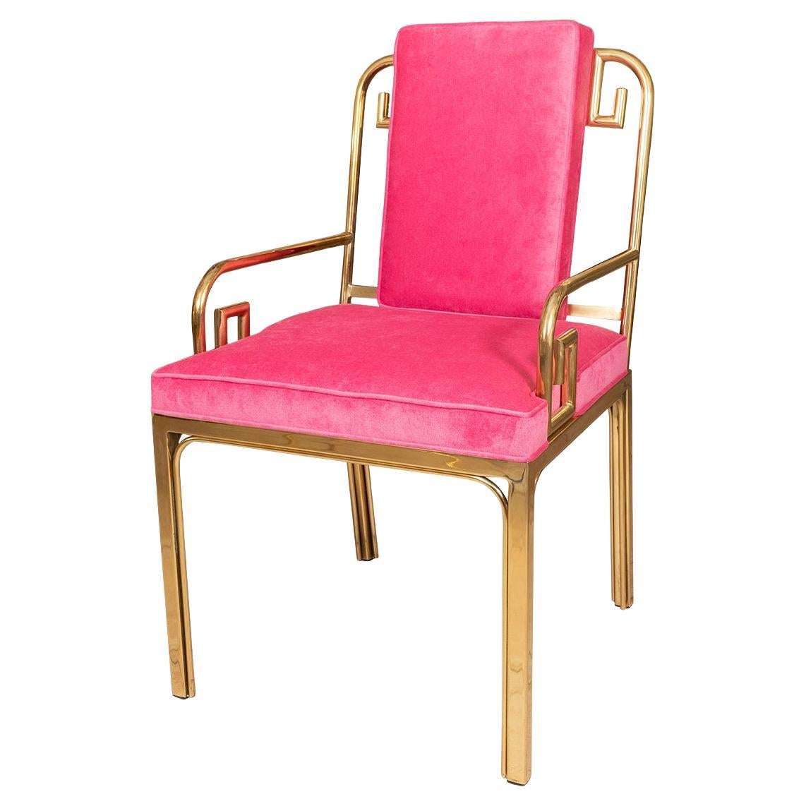 Brass campaign style chair For Sale
