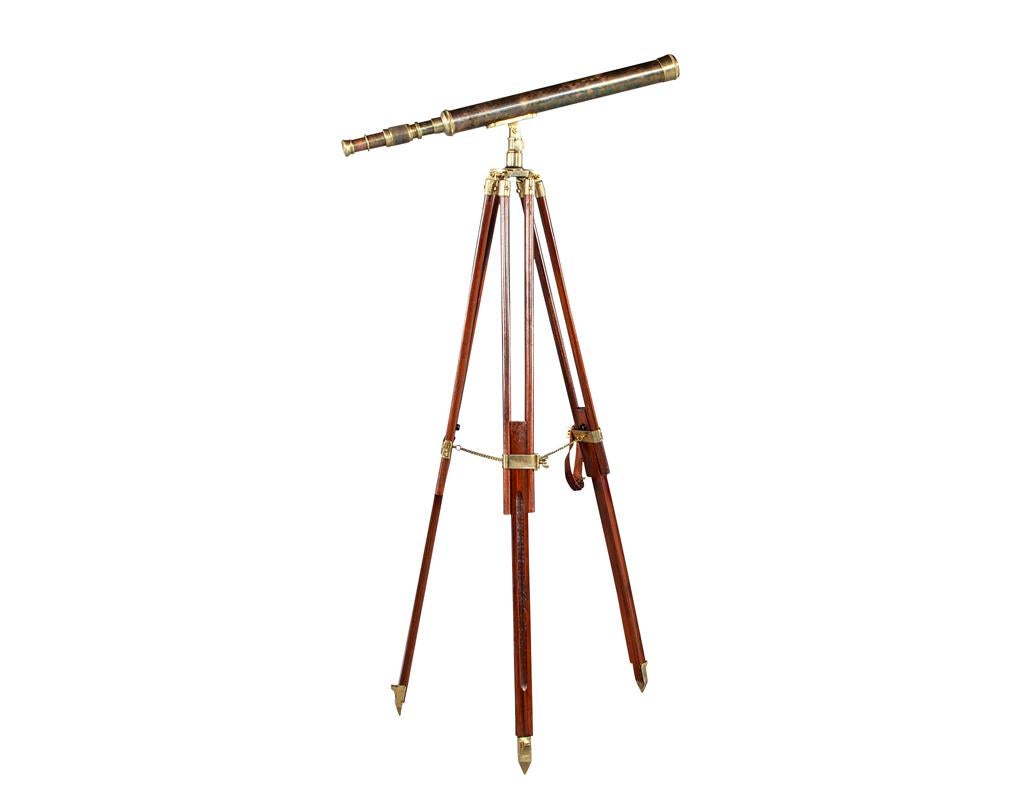 Télescope vintage en laiton de style Campaigner 3