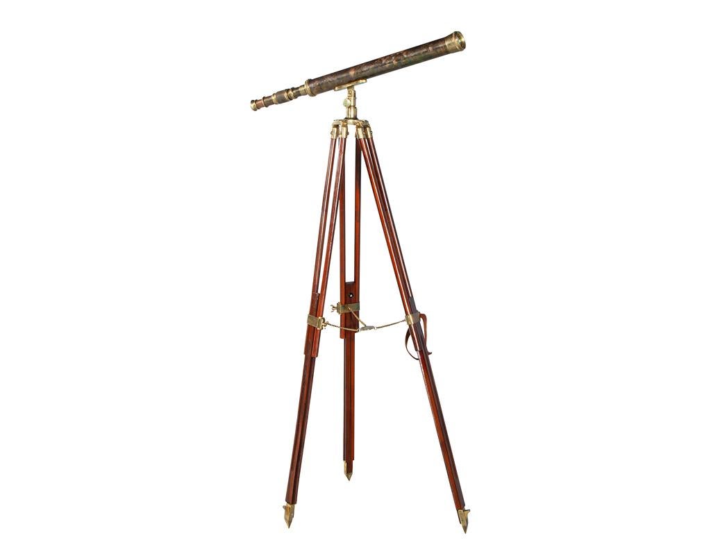 Télescope vintage en laiton de style Campaigner 4