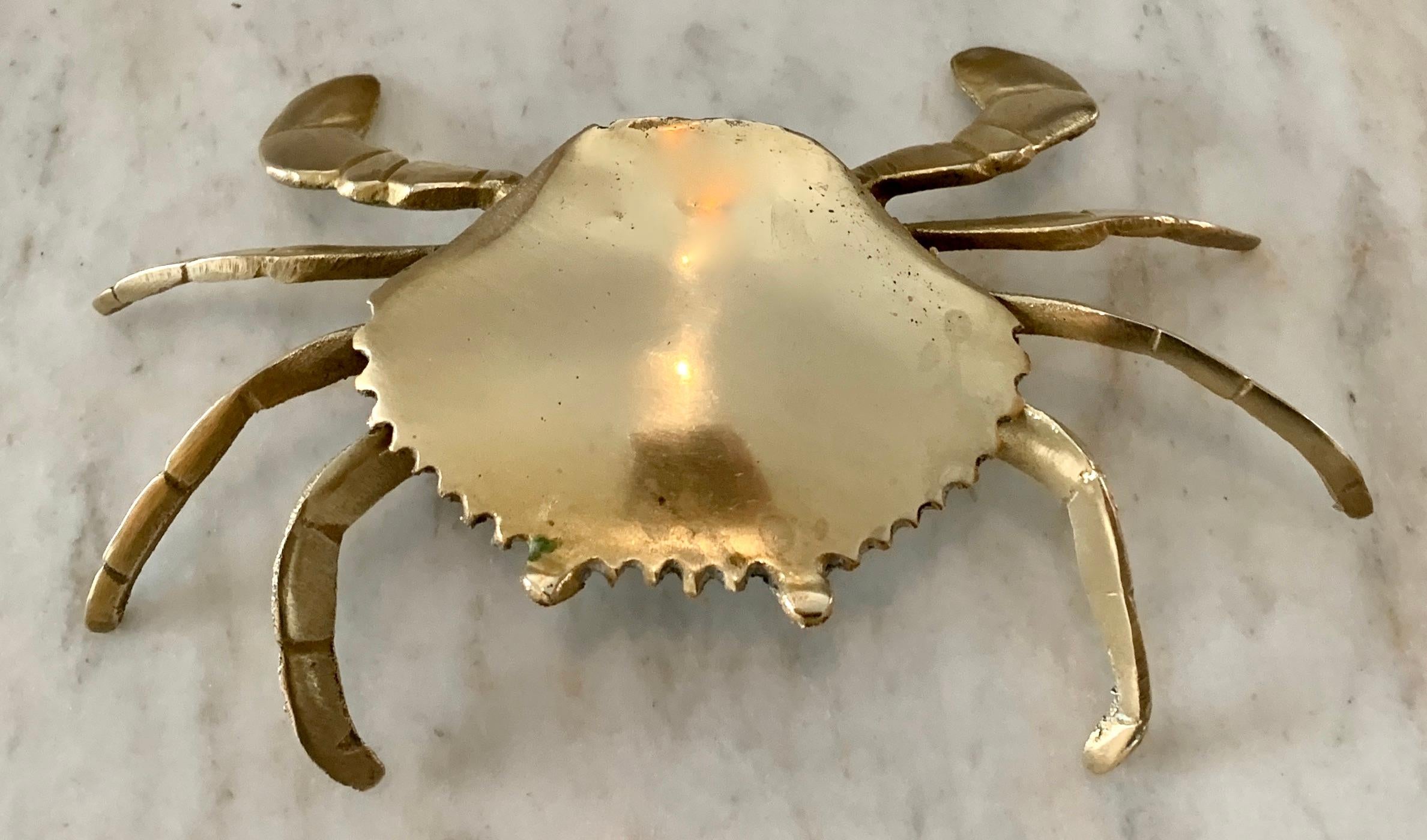 brass crab ashtray