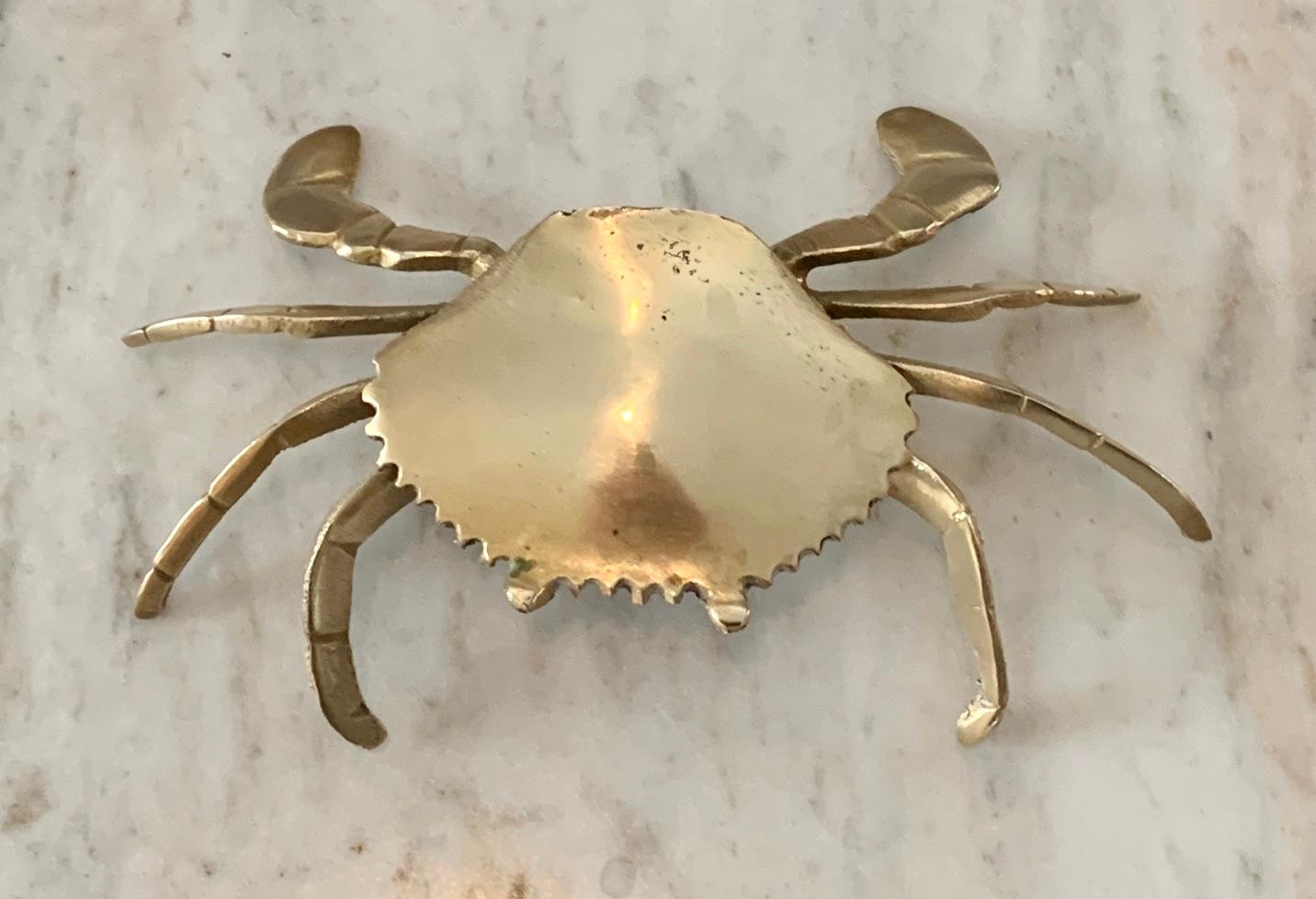 Mid-Century Modern Brass Cancer Crab Ashtray 420
