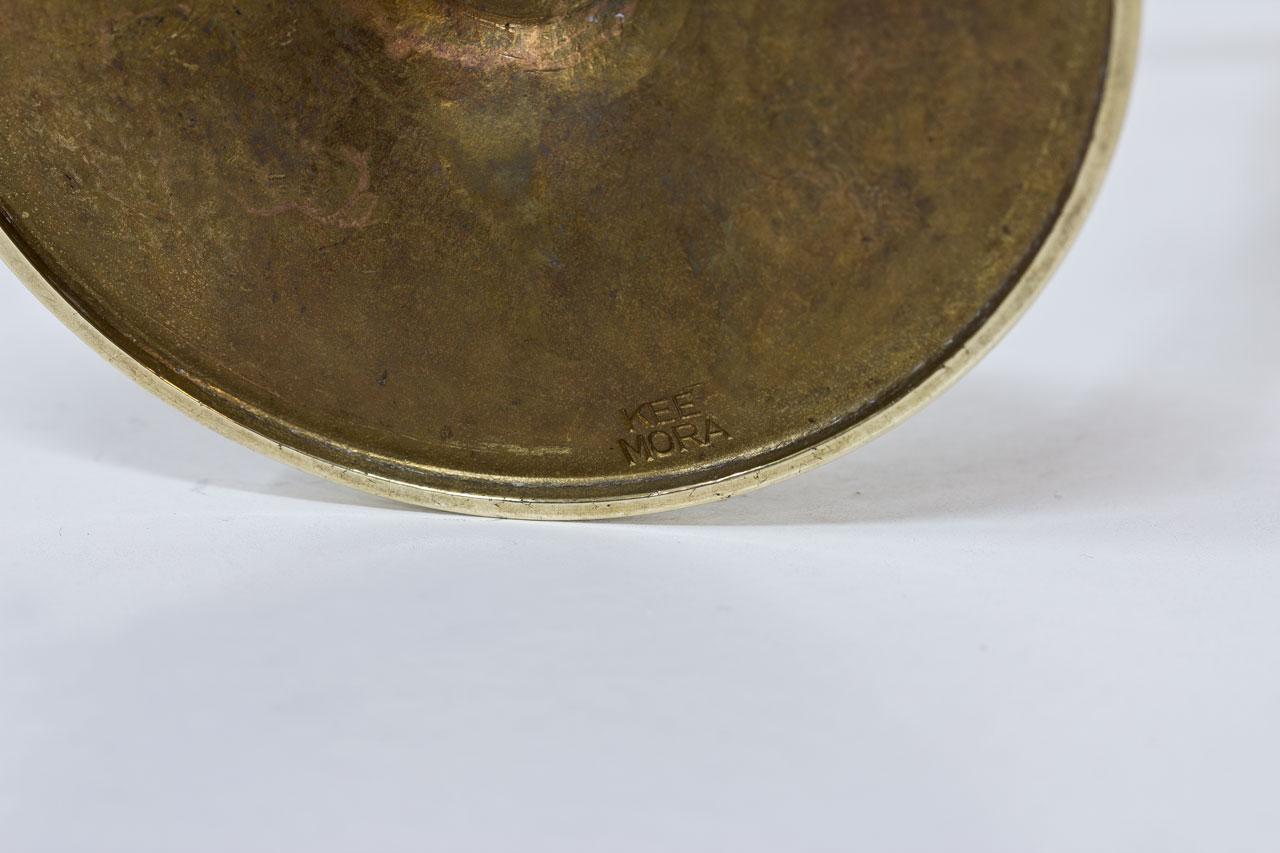 Polished Brass Candelabra by Kee Mora, Sweden, 1950s