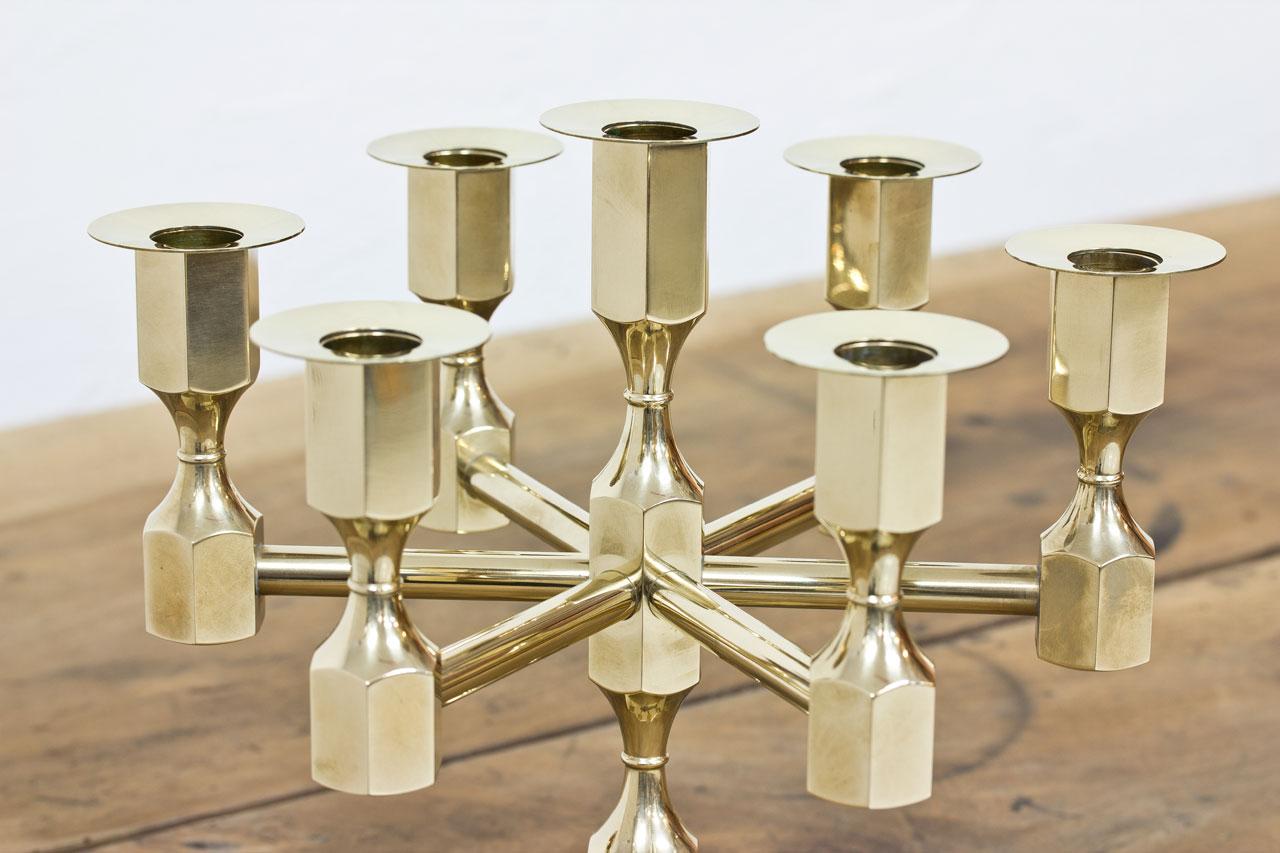 20th Century Brass Candelabrum by Lars Bergsten for Gusum, Sweden