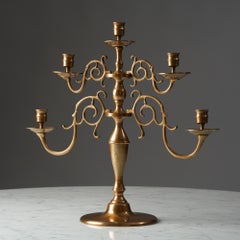 Candelabro de latón Modelo 1503 de Taidetakomo Hakkarainen, años 30, Finlandia