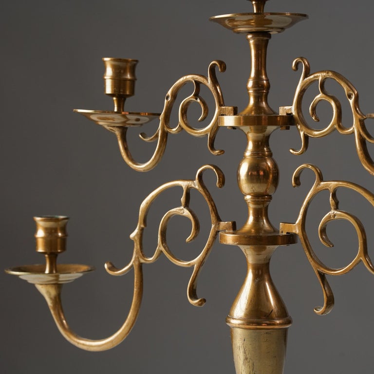 Brass Candelabra Model 1503 by Taidetakomo Hakkarainen, 1930s, Finland