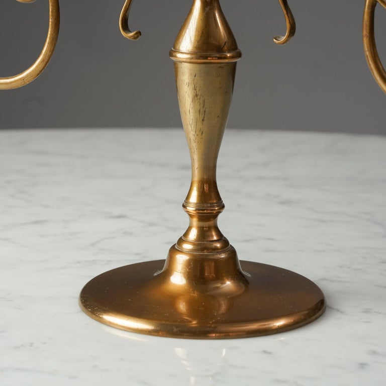 Brass Candelabra Model 1503 by Taidetakomo Hakkarainen, 1930s, Finland