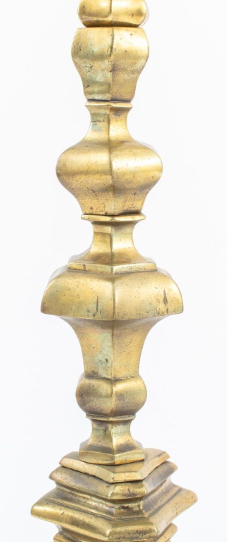 Brass Candelabra Mounted As Lamp For Sale 1