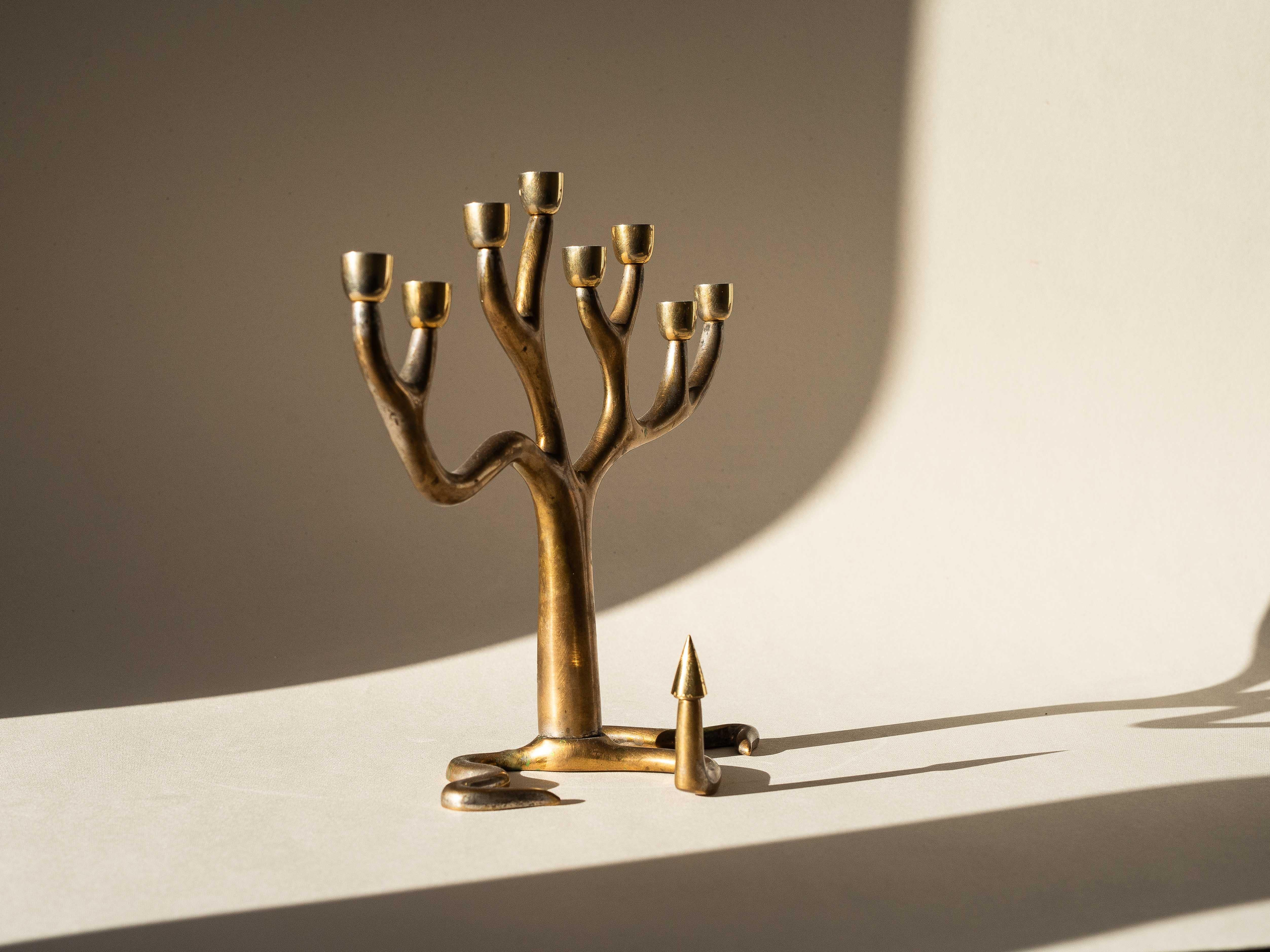 Molded Brass Candelabra, Sandra Kravitz for Rosenthal, 