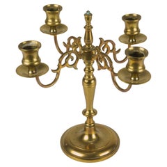 Brass Candelabra with Four Arms Used Signed