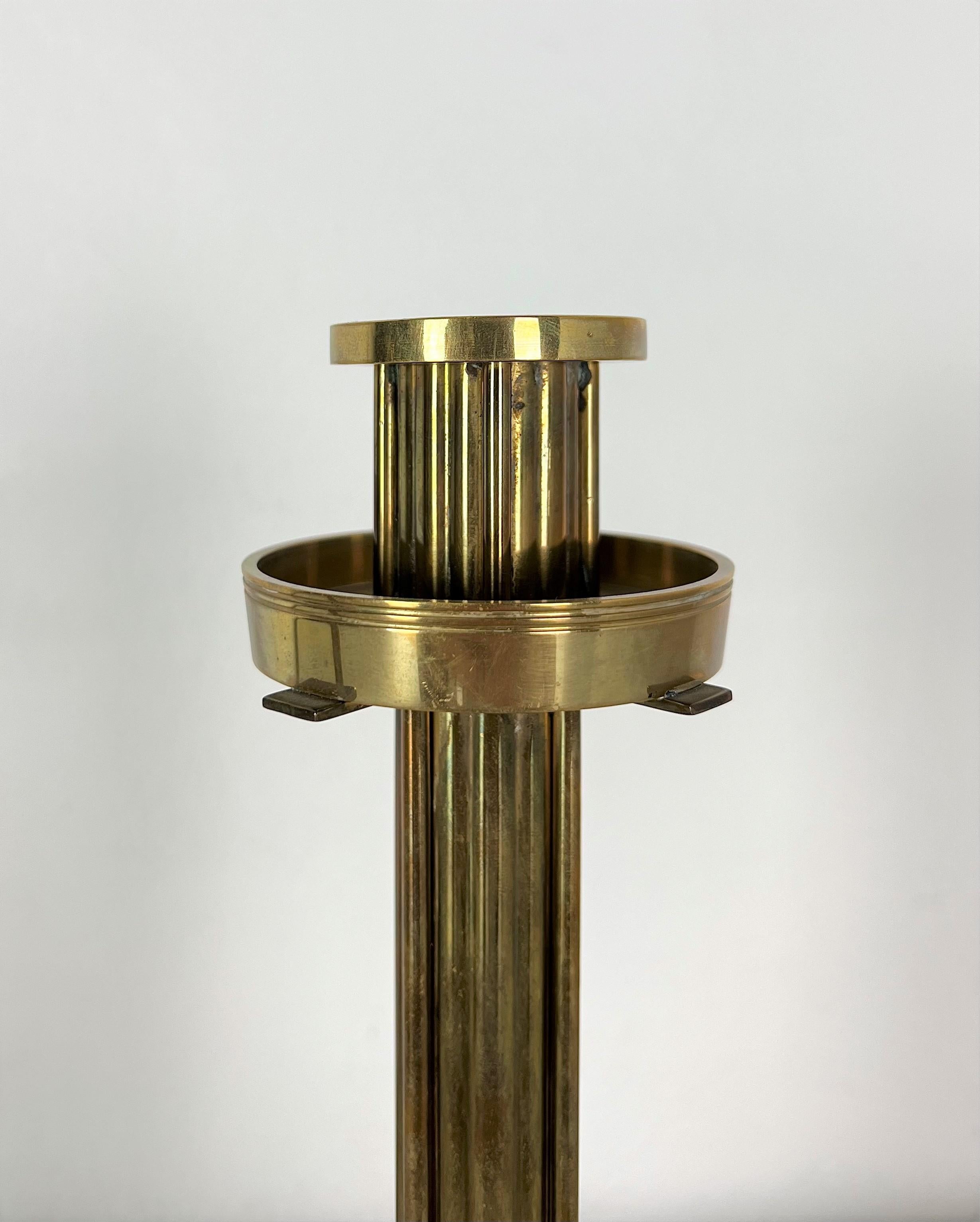 Brass Candelabras Candle Holders Midcentury Italian Design 1970s Set of 2 3