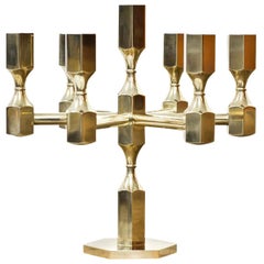 Brass Candelabrum by Lars Bergsten for Gusum, Sweden