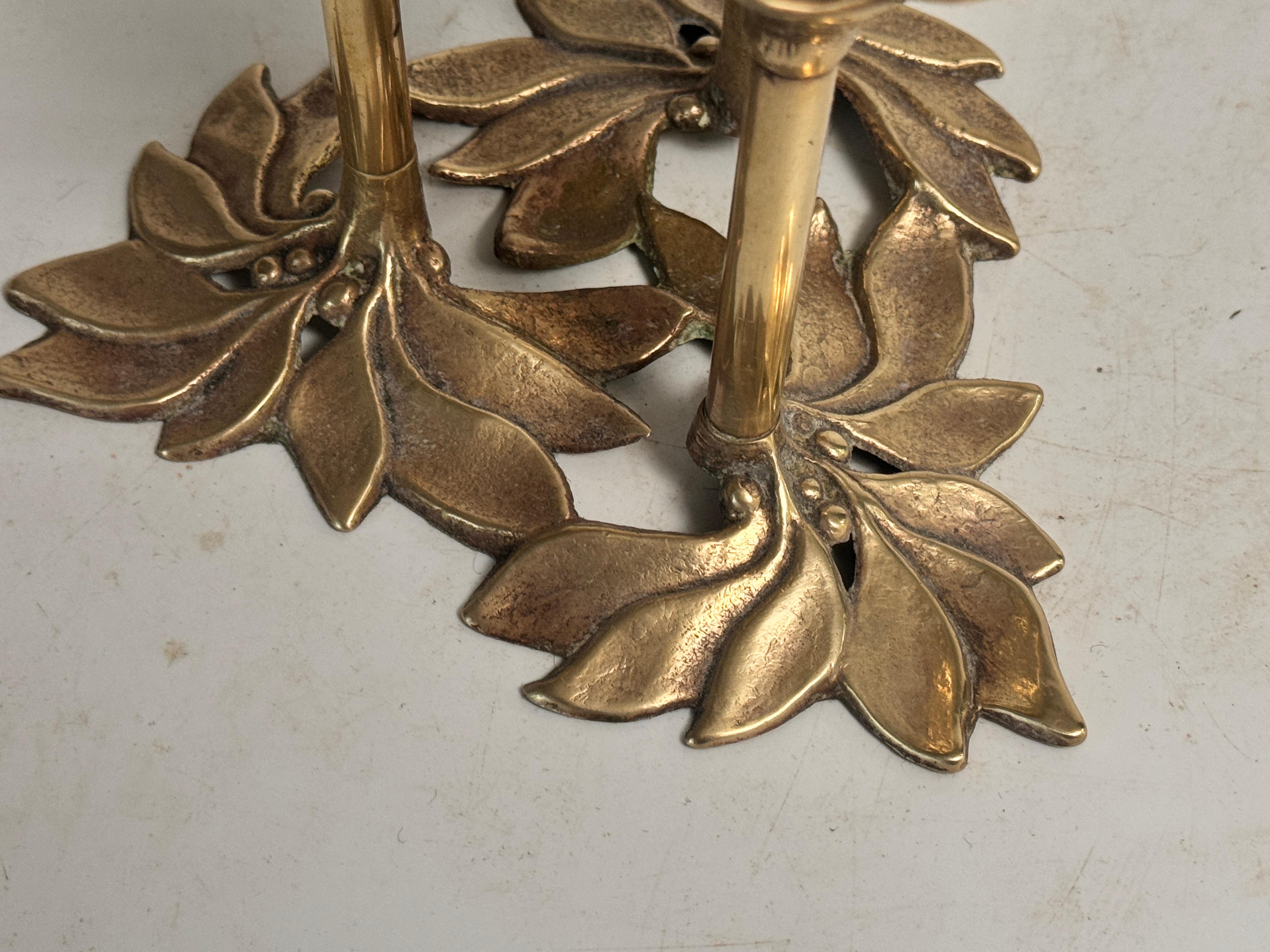 Brass candle handle in the style of Carl Frederik Christiansen.
