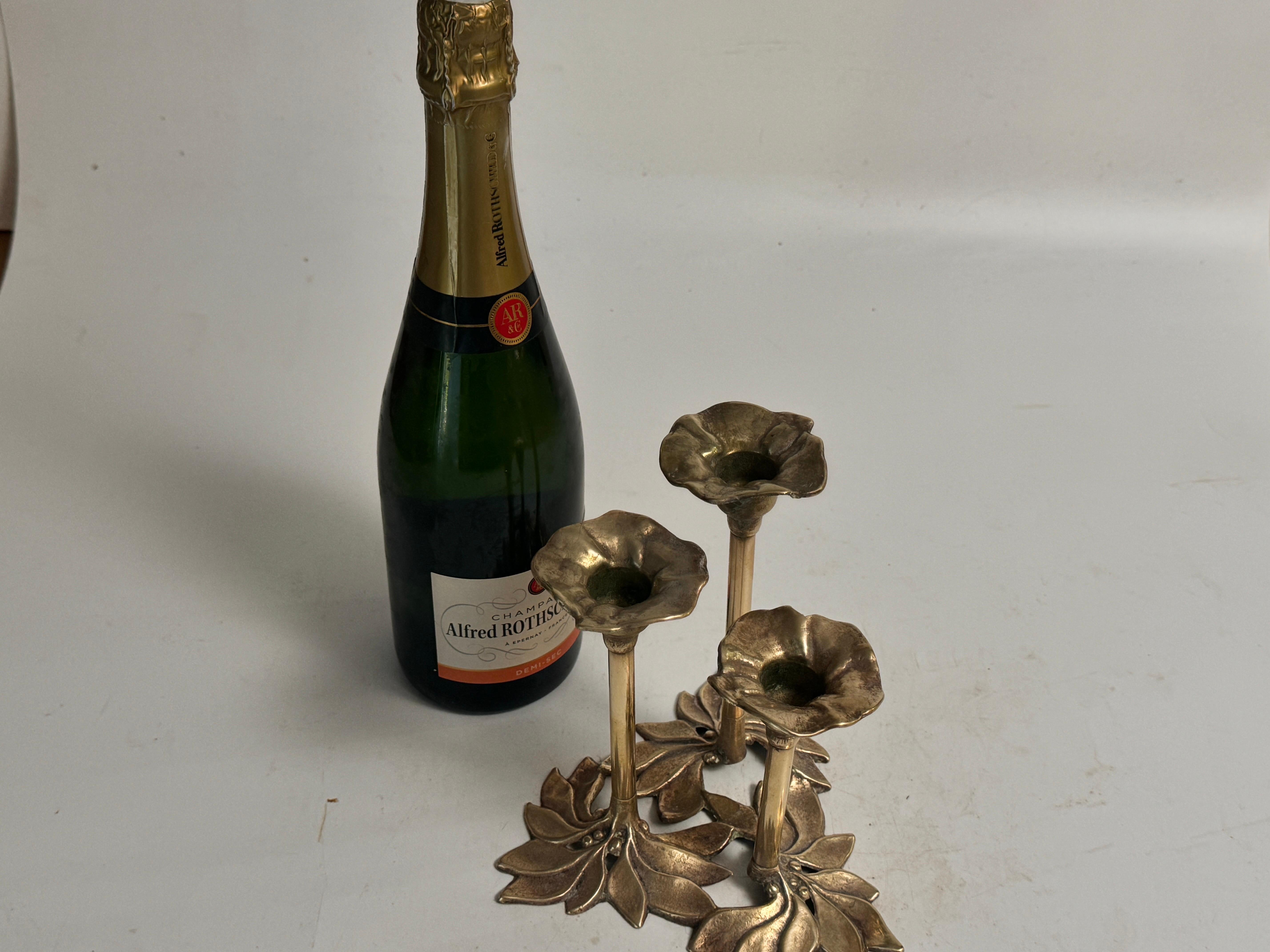 Danish Brass Candle Handle in the Style of Carl Frederik Christiansen For Sale