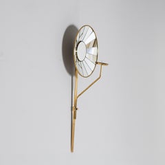 Brass candle holder and mirror