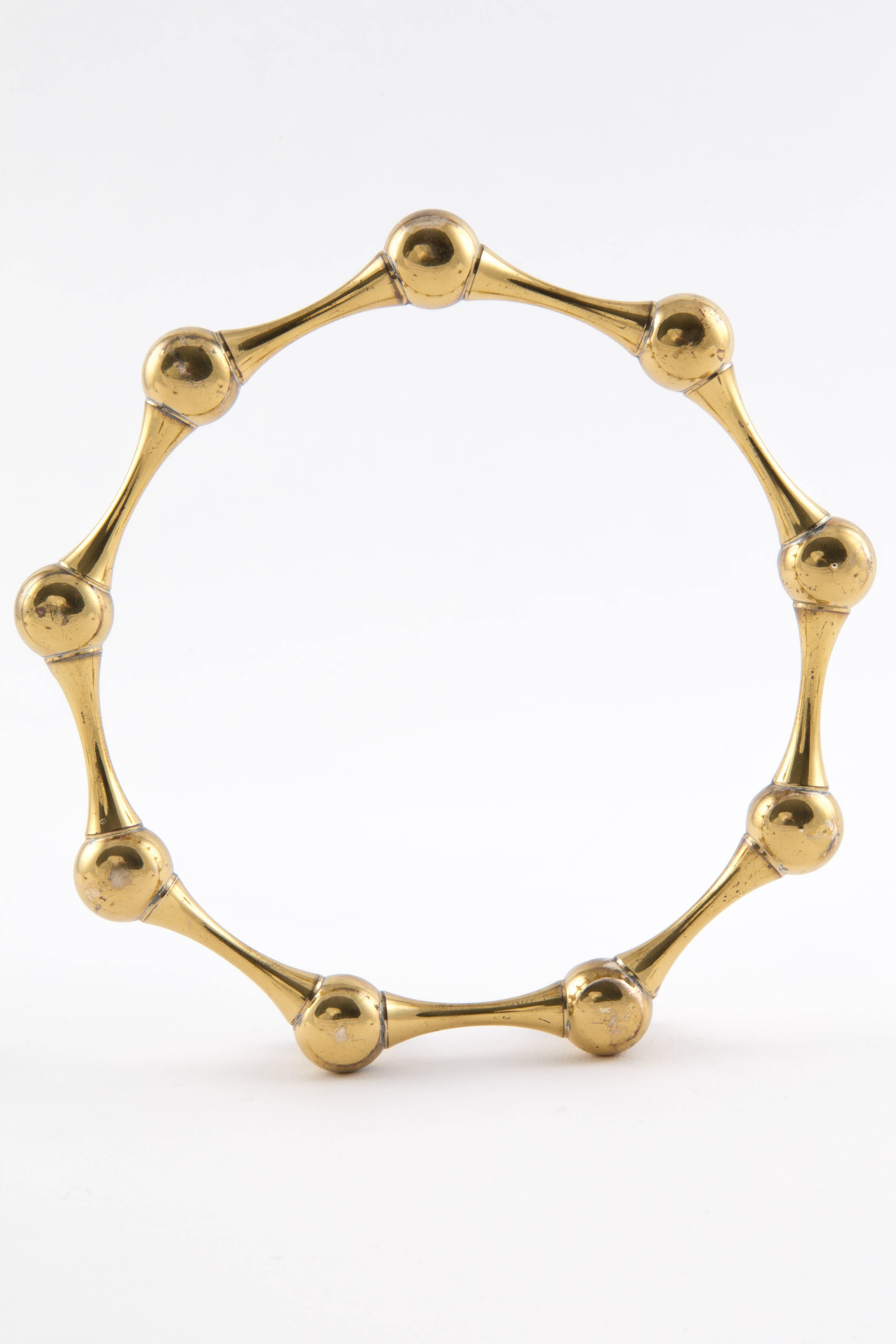 Brass Candleholder as a Circle from Scandinavian In Good Condition In LA Arnhem, NL