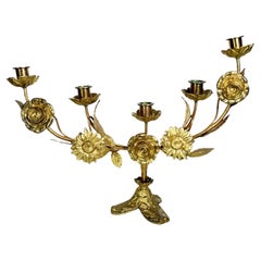 Brass candle holder, France, 1989