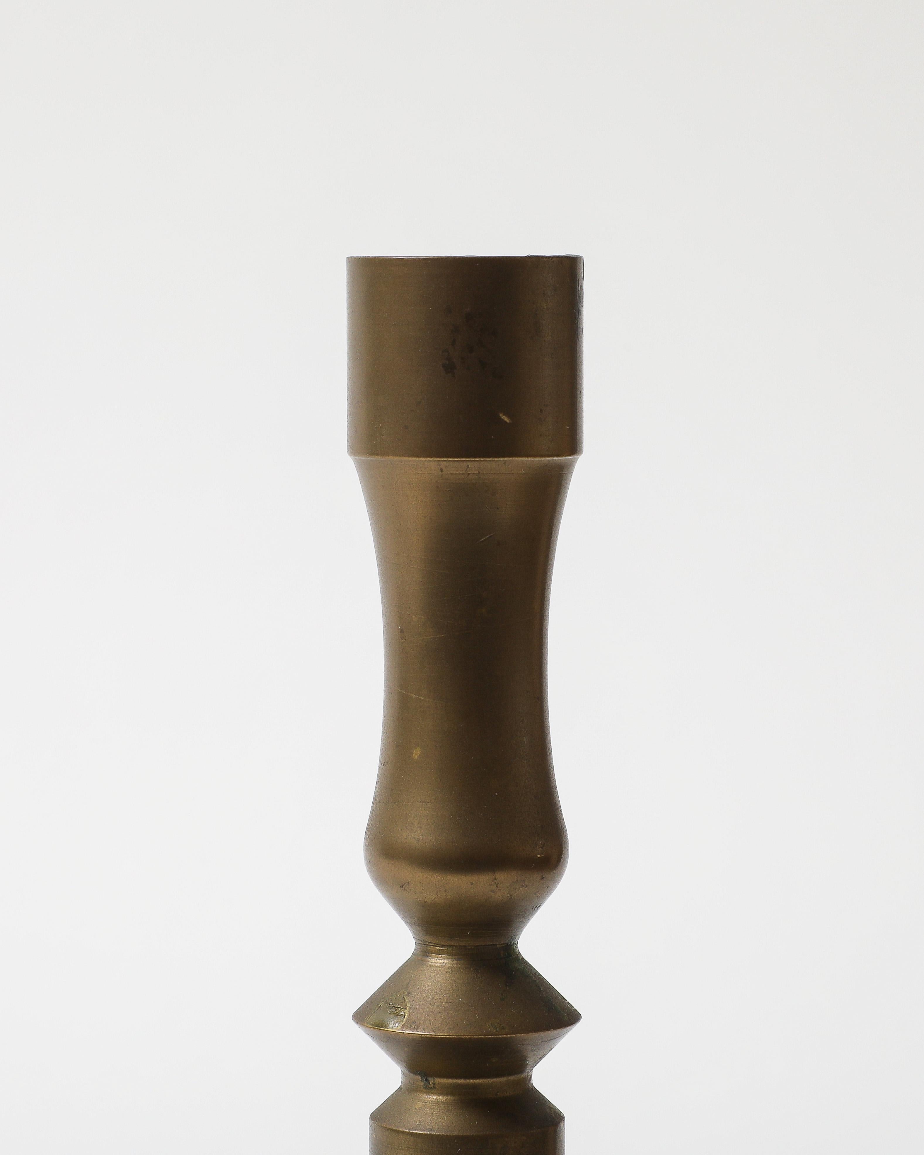 Kerzenständer aus Messing, Frankreich, um 1940 im Angebot 2