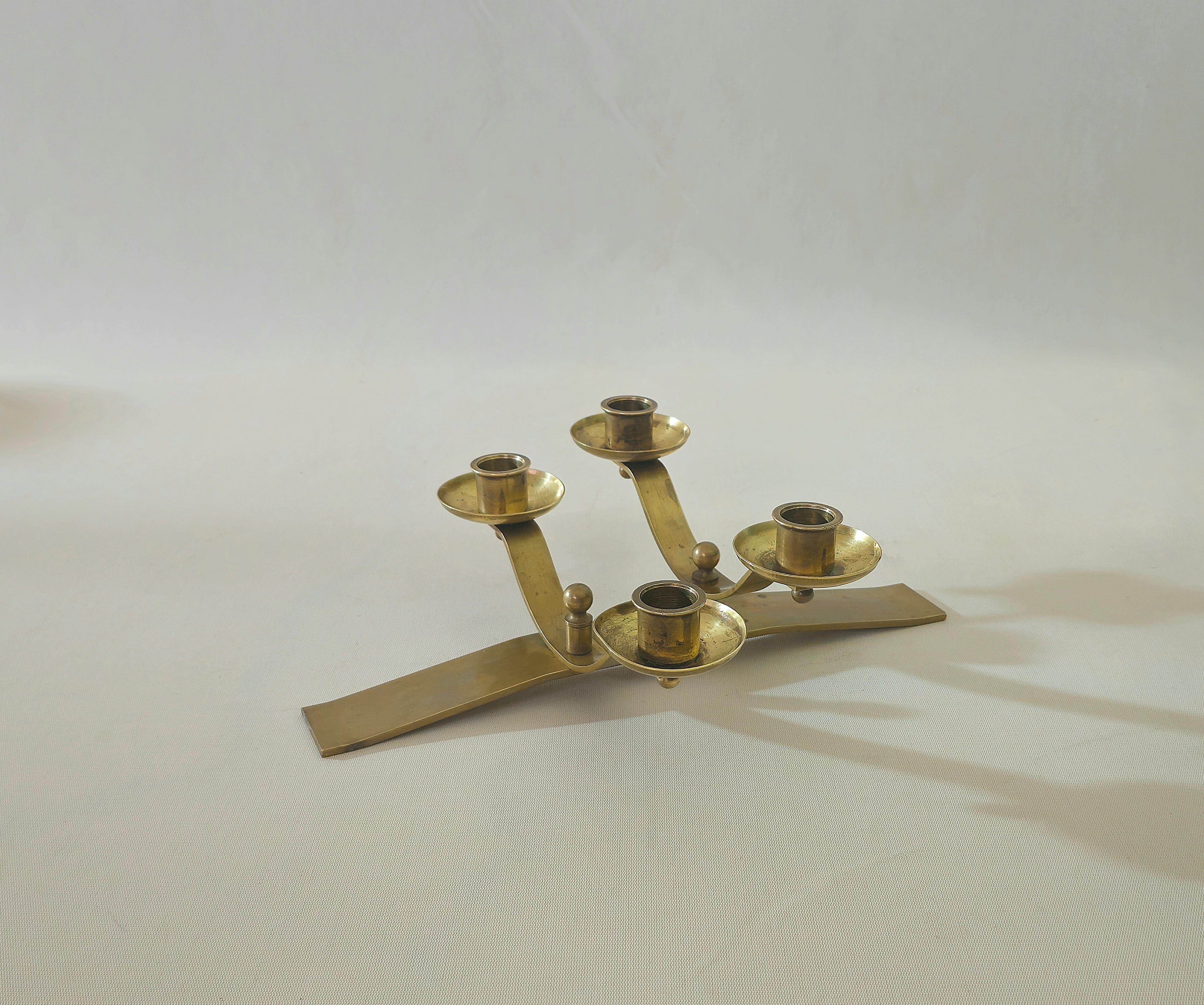 Very heavy, solid brass modernist candle holders in vintage condition, lightly hand polished with some wear and patina on the brass from age and use. Please watch the video and photos carefully, thank you.

Weight: 1 kg

NOTE: We offer our customers