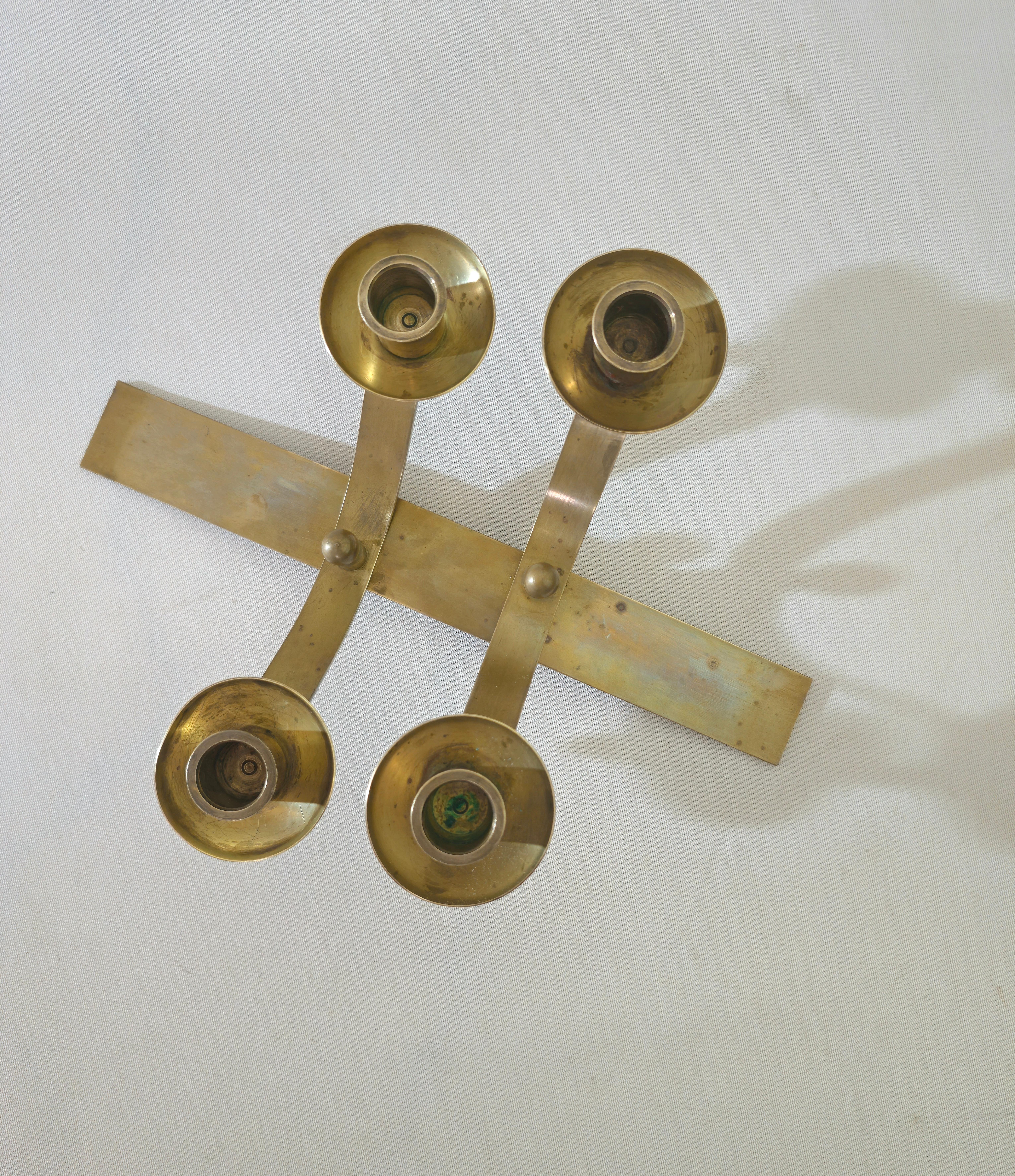 20th Century Brass candle holder Midcentury Italy 1960s For Sale