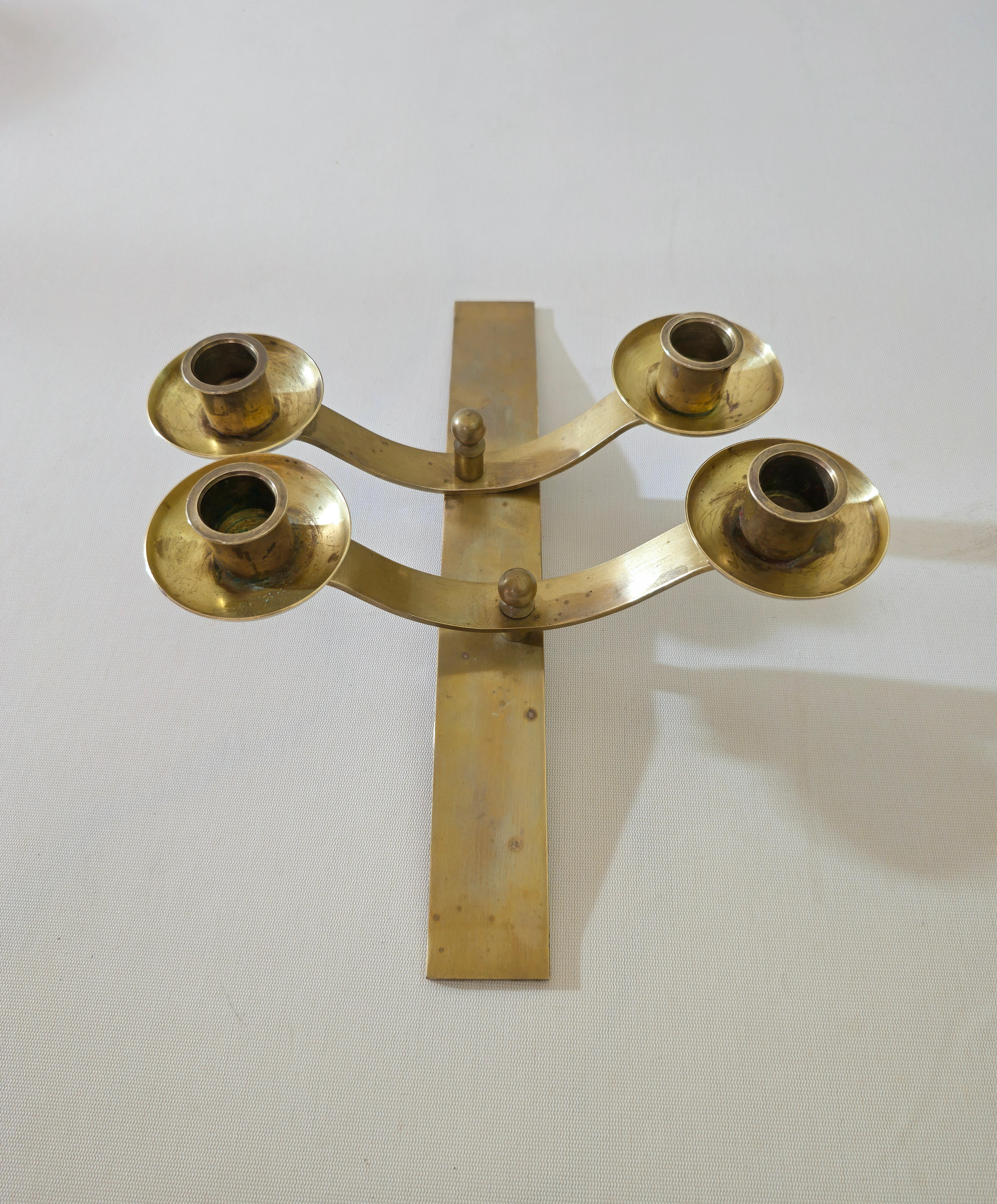 Brass candle holder Midcentury Italy 1960s For Sale 1