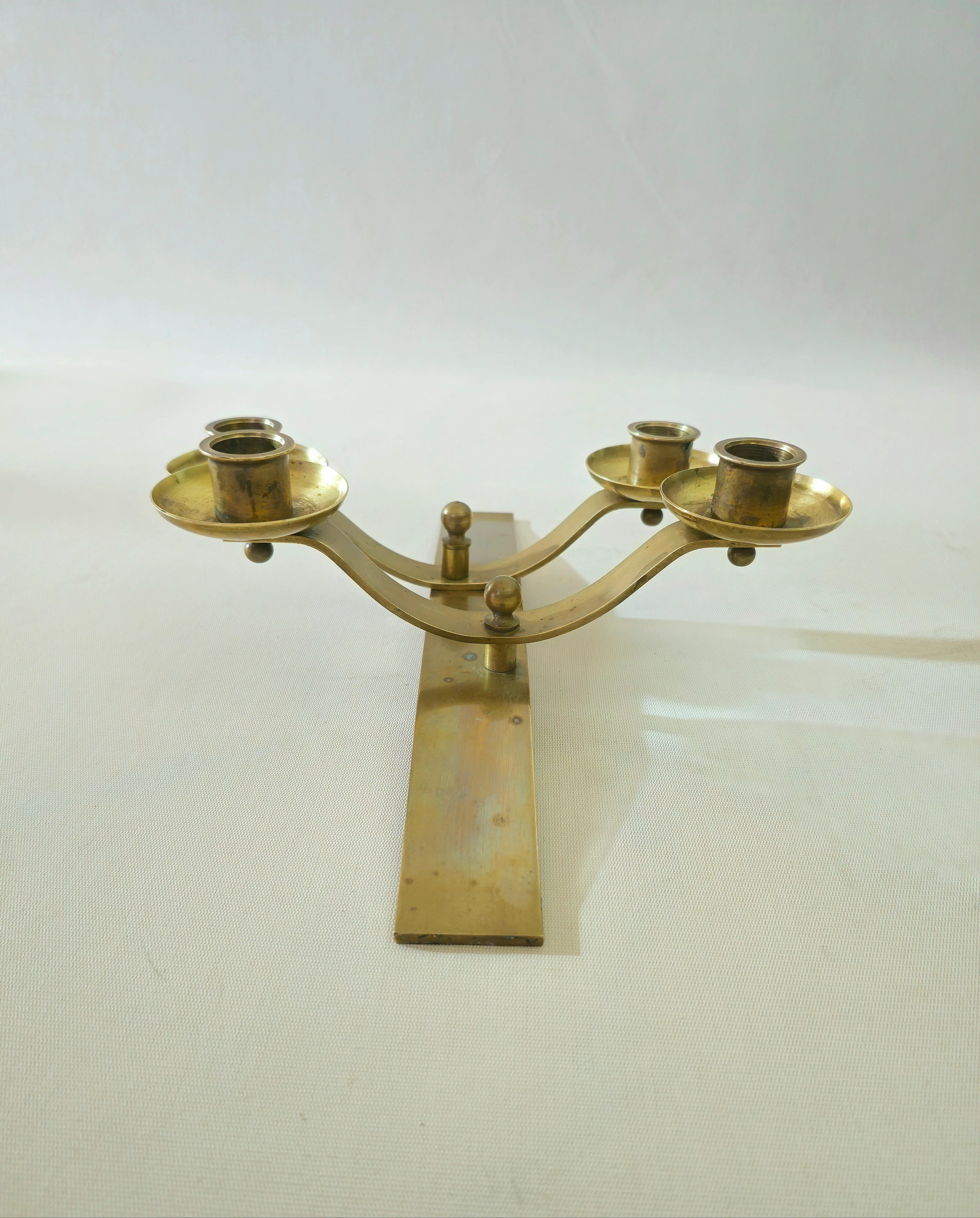 Brass candle holder Midcentury Italy 1960s For Sale 2