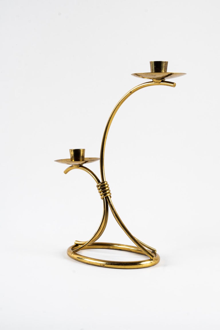 Brass Candle Holder, Vienna, Around 1950s For Sale at 1stDibs