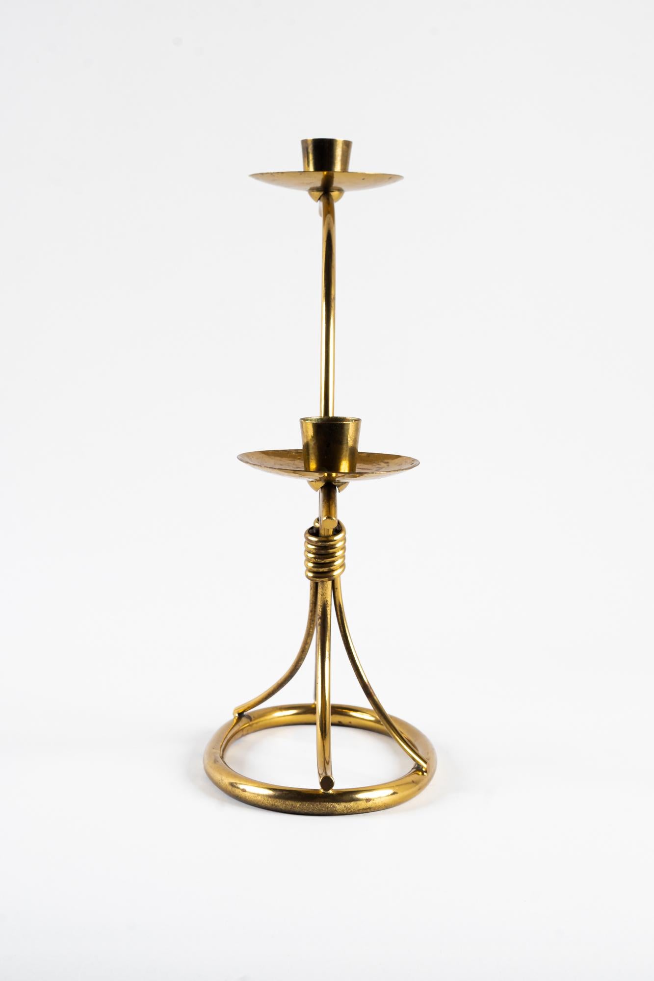 Brass Candle Holder, Vienna, Around 1950s In Good Condition For Sale In Wien, AT