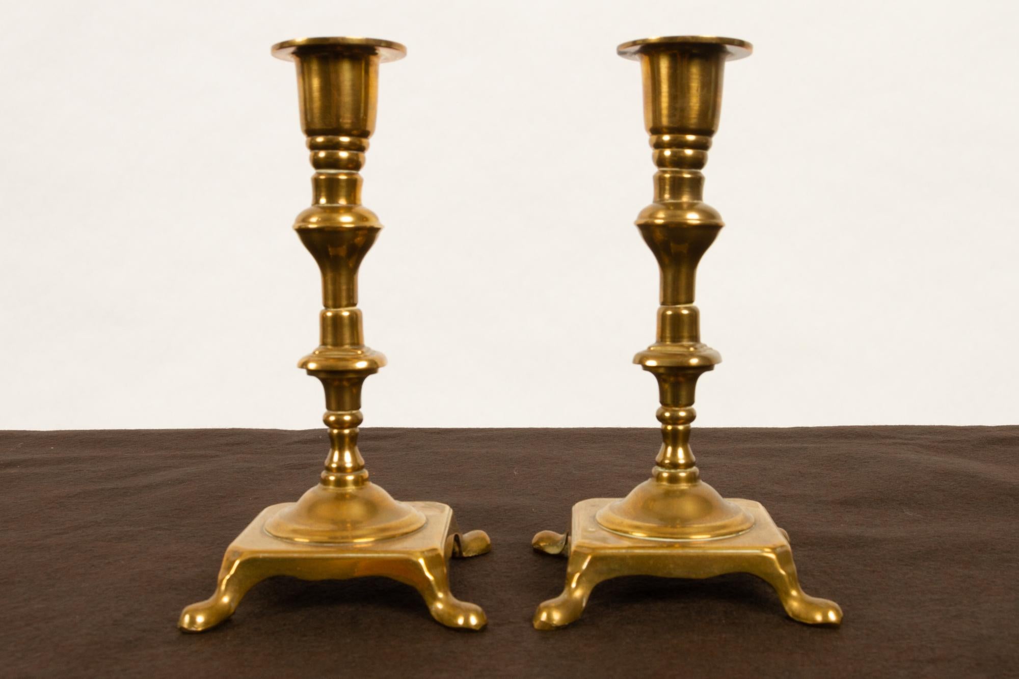 Brass Candleholders, 19th Century, Set of 6 7