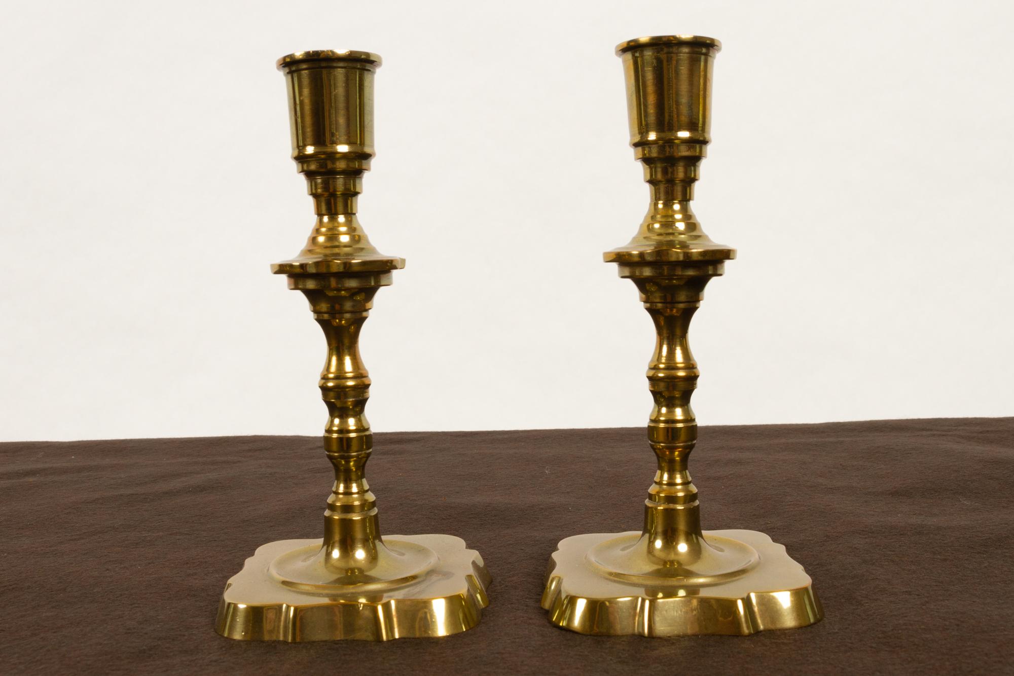 Brass Candleholders, 19th Century, Set of 6 In Good Condition In Asaa, DK