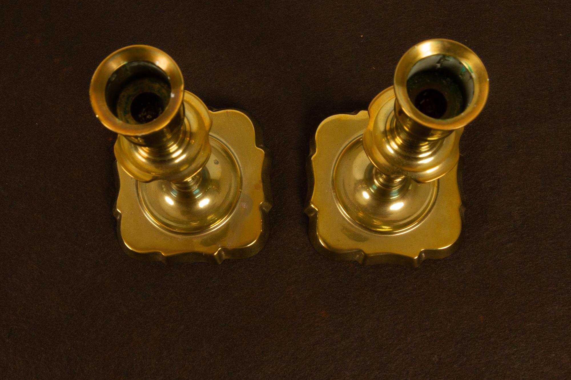 Brass Candleholders, 19th Century, Set of 6 1