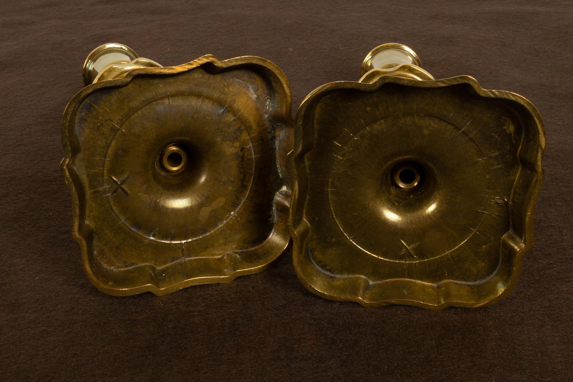 Brass Candleholders, 19th Century, Set of 6 2