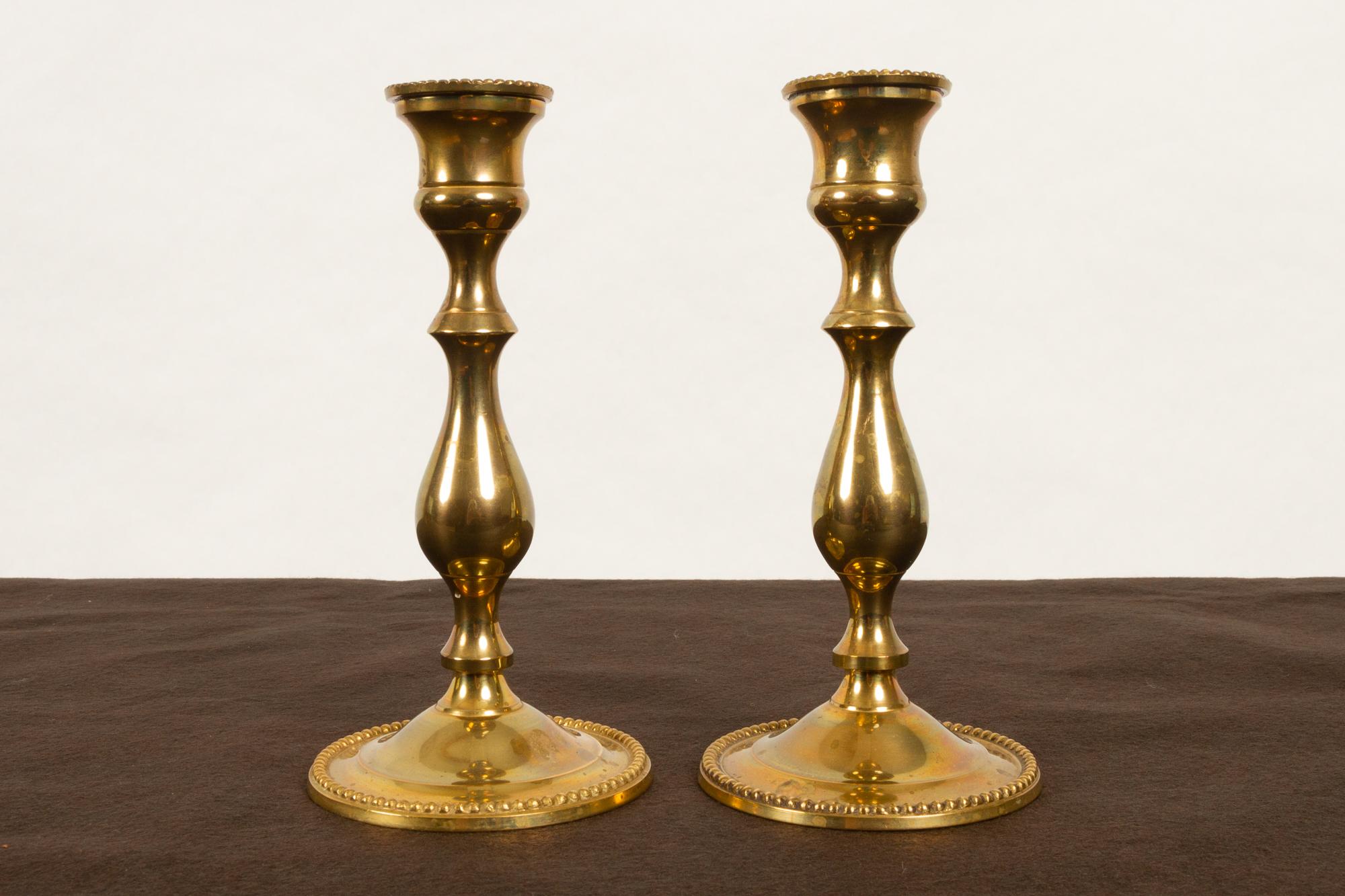 Brass Candleholders, 19th Century, Set of 6 3