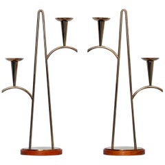 Brass Candleholders by Gunnar Ander for Ystad Metall Sweden