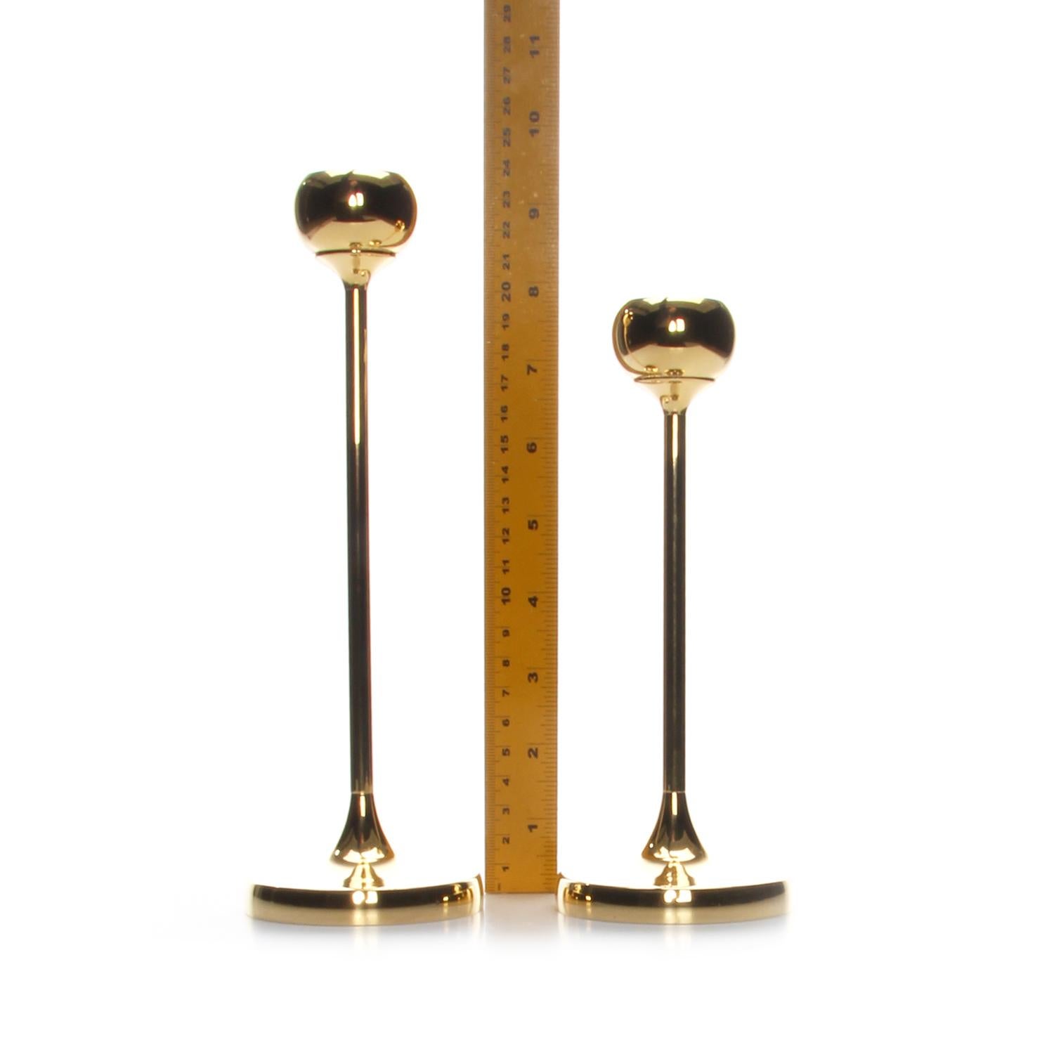 Brass Candleholders 'Set', Stylish Set of Polished Brass Candlestick Holders 1