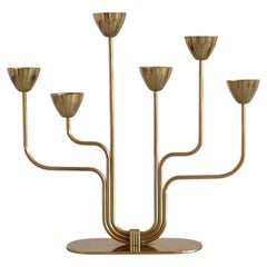 Brass candleholder by Gunnar Ander, Ystad metall