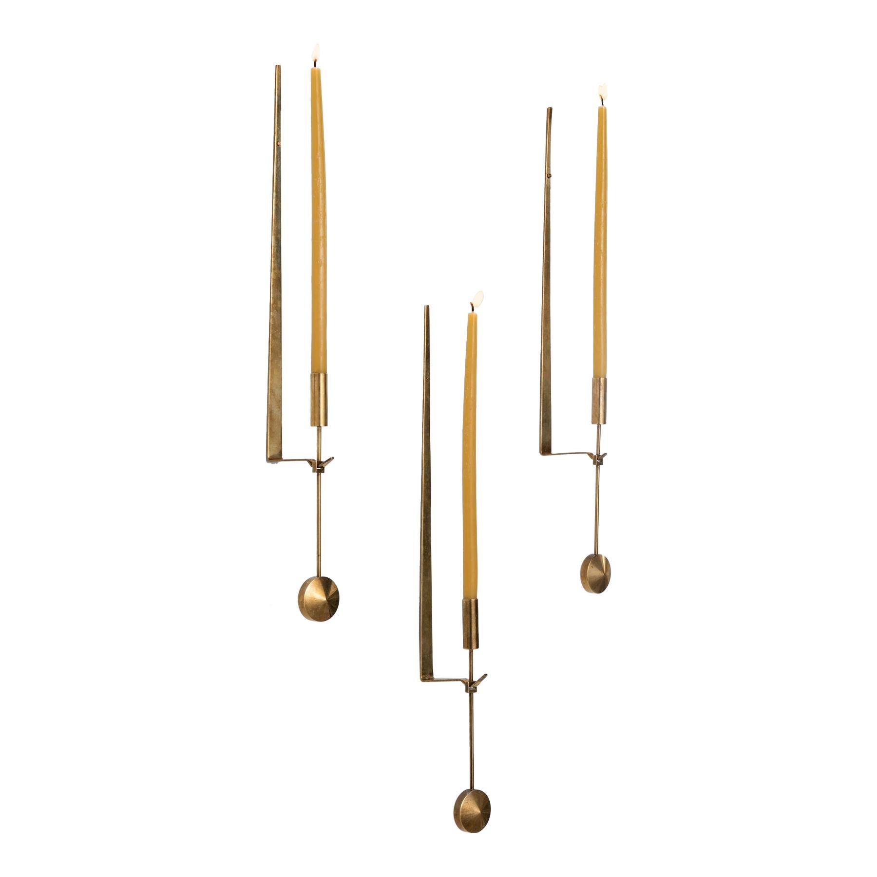Brass Candleholder by Pierre Forsell, Sweden, circa 1970