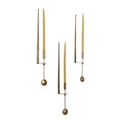 Brass Candleholder by Pierre Forsell, Sweden, circa 1970