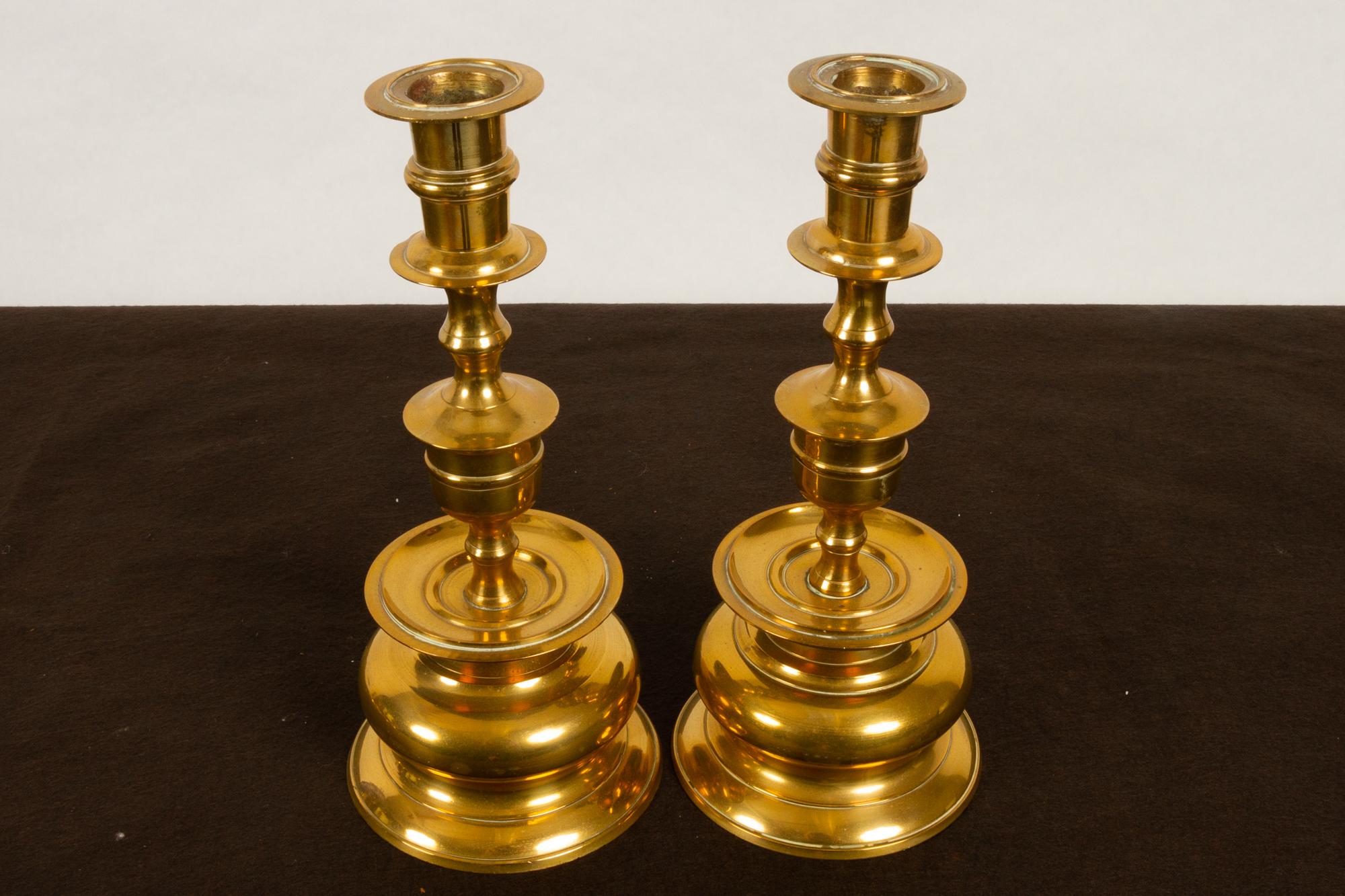 Brass Candleholders, 19th Century, Set of 6 In Good Condition In Asaa, DK