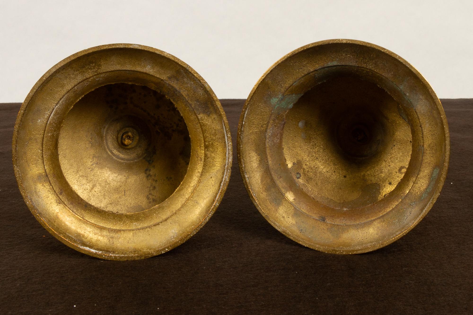 Brass Candleholders, 19th Century, Set of 6 1