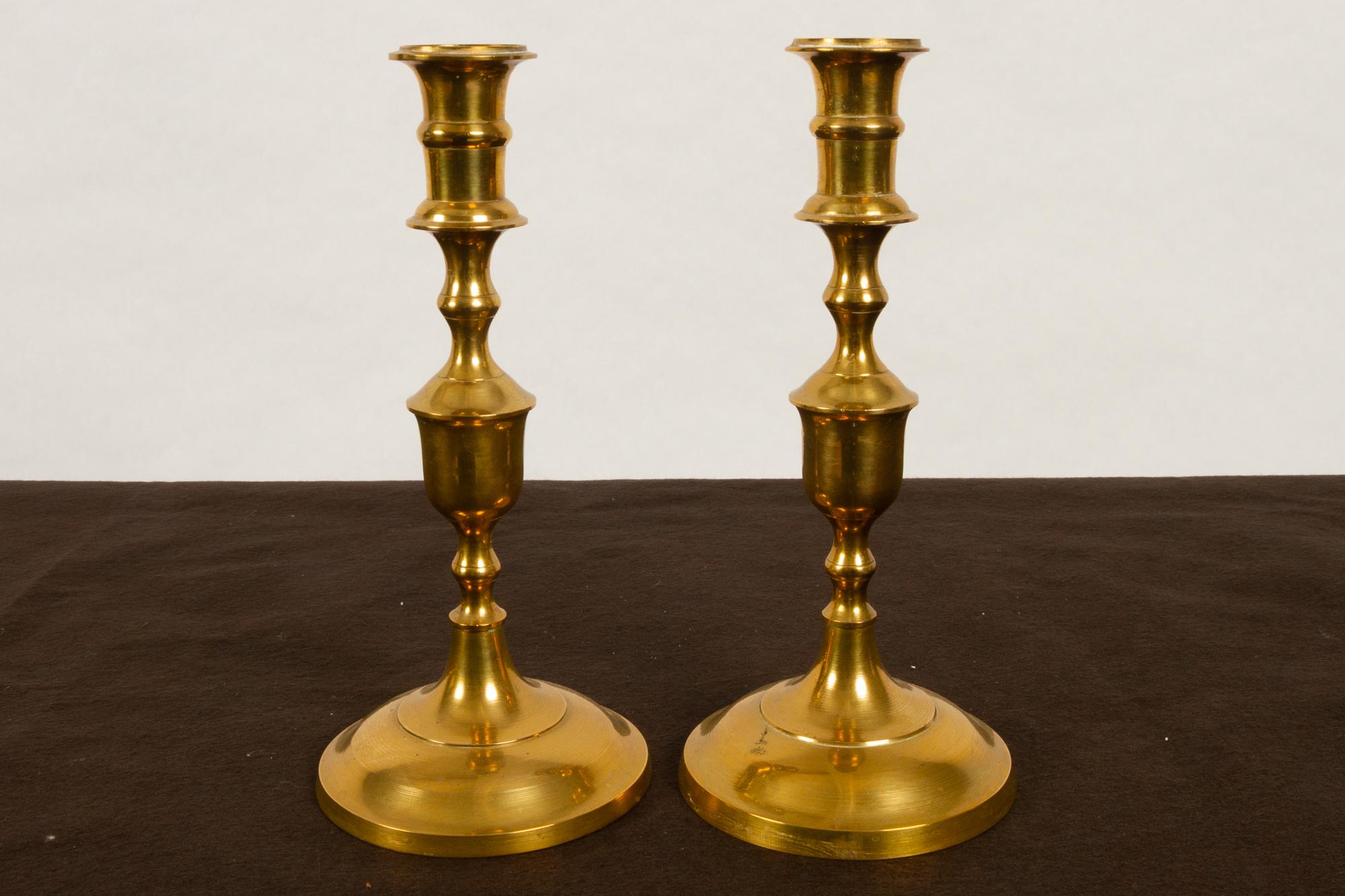 Brass Candleholders, 19th Century, Set of 6 2