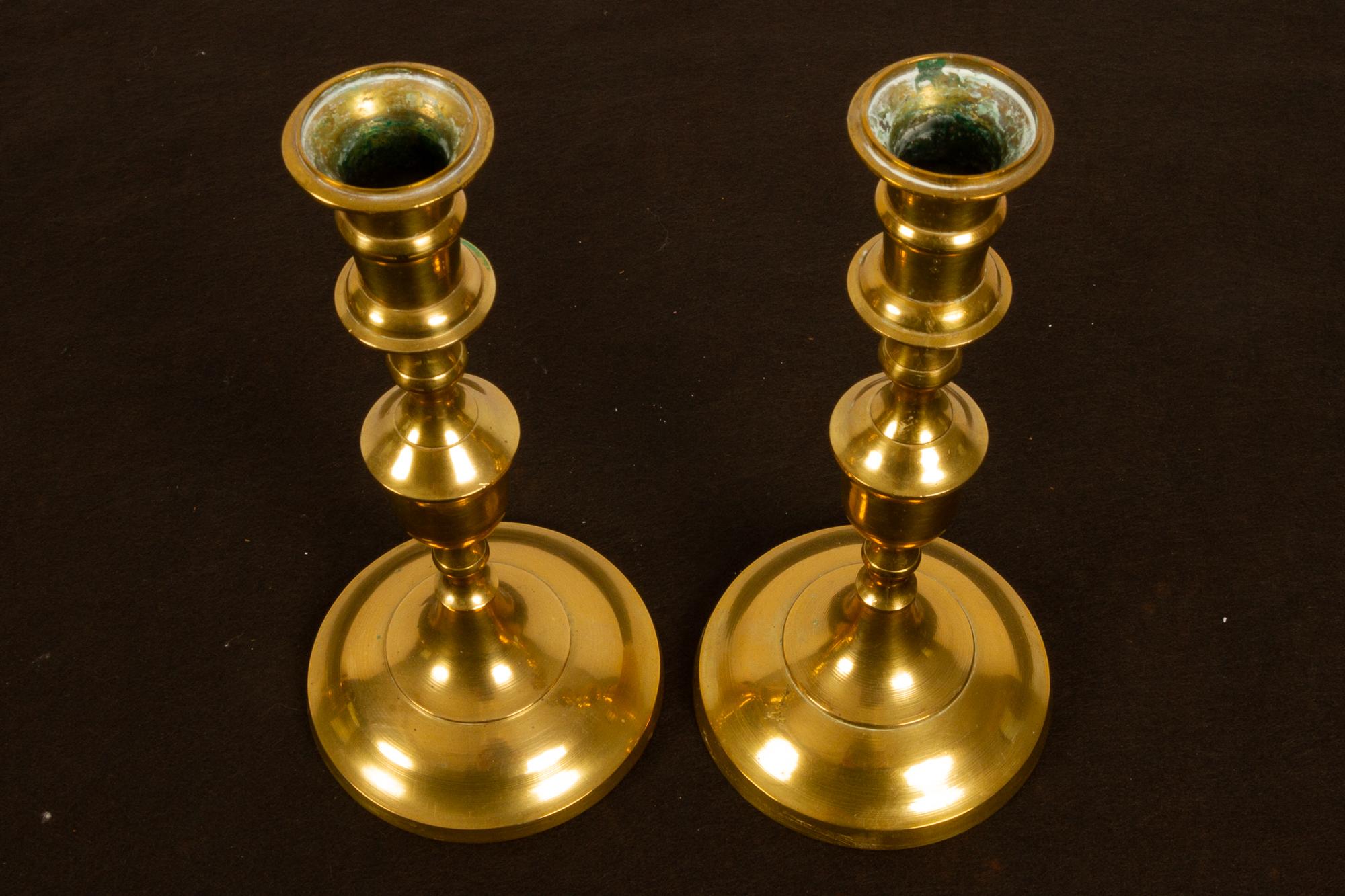 Brass Candleholders, 19th Century, Set of 6 3