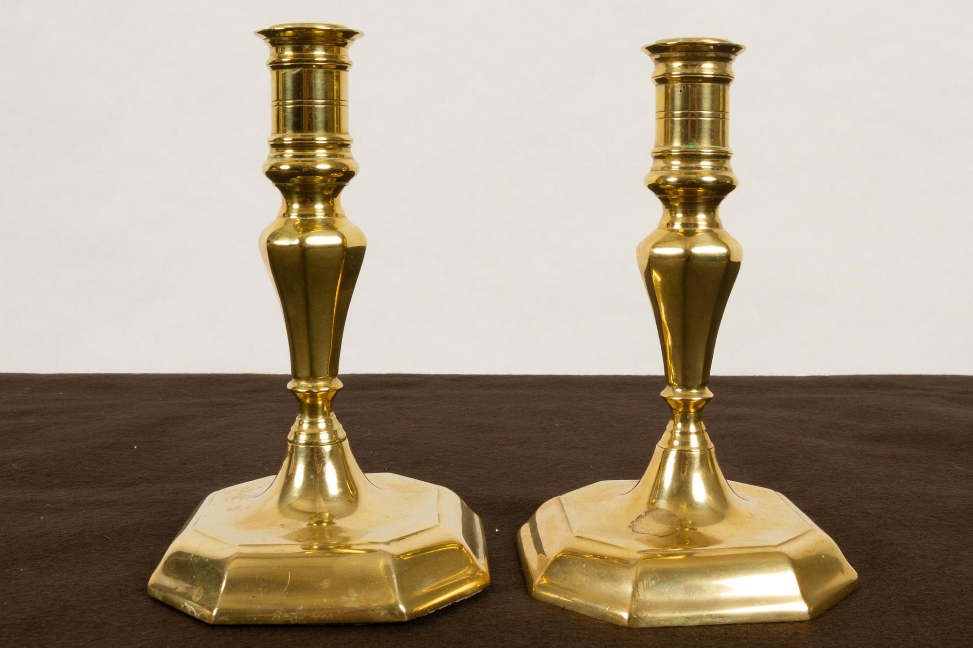 Brass Candleholders, 19th Century, Set of 6 5