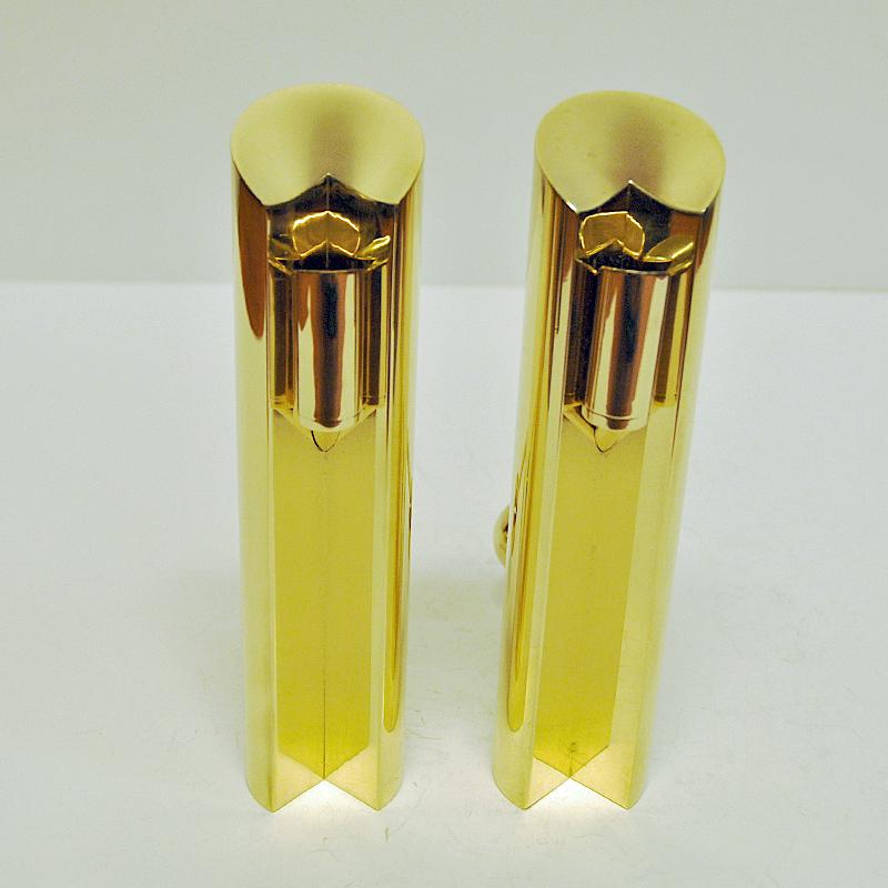 Swedish Brass Candleholders Variabel by Pierre Forssell for Skultuna, Sweden, 1960s